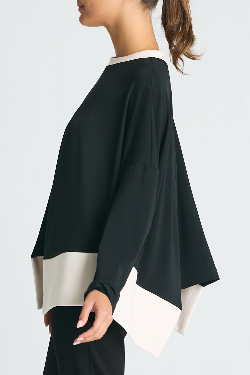 Matte Jersey Paneled Top