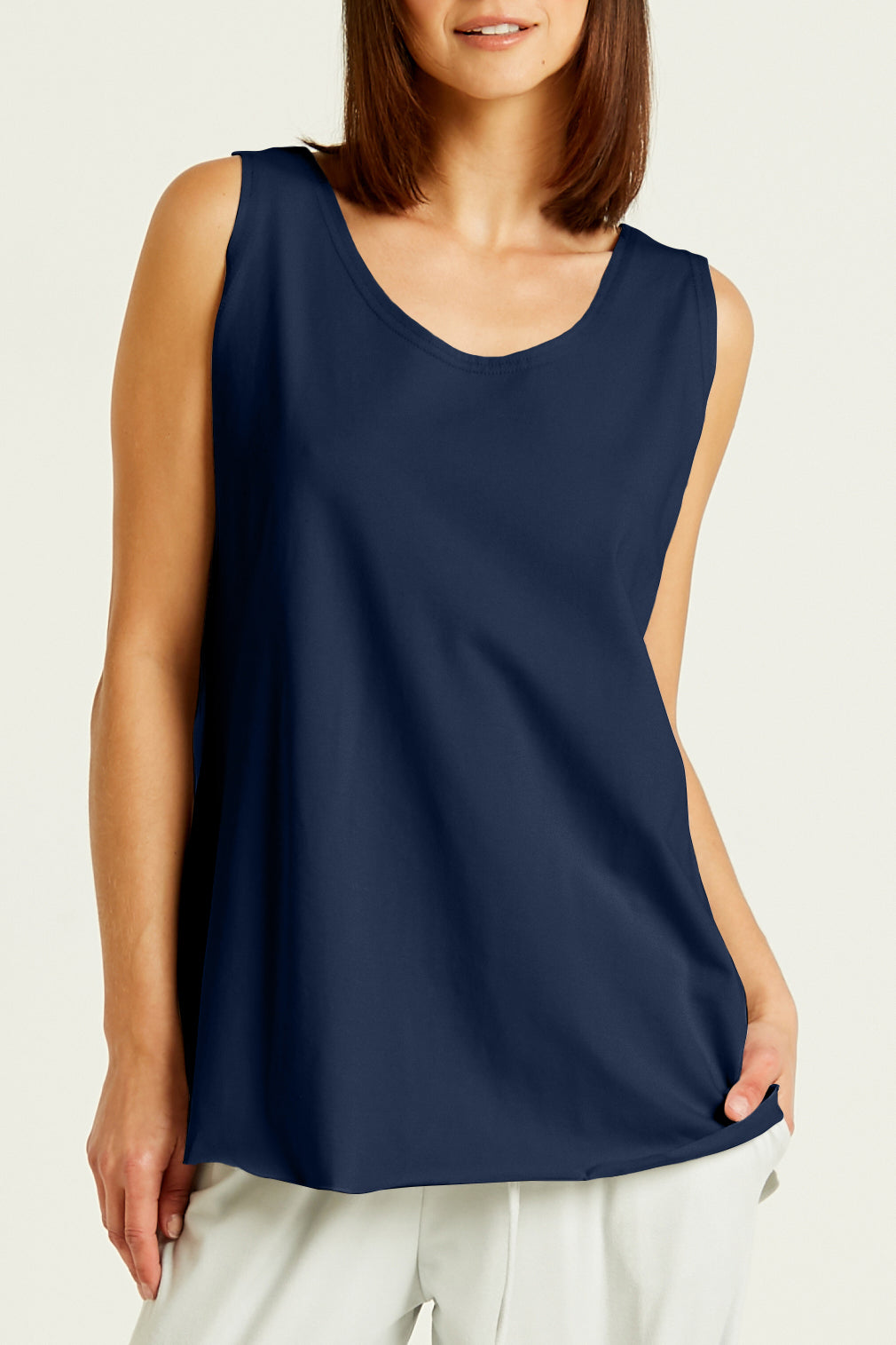 Cotton Lycra Shirttail Tank