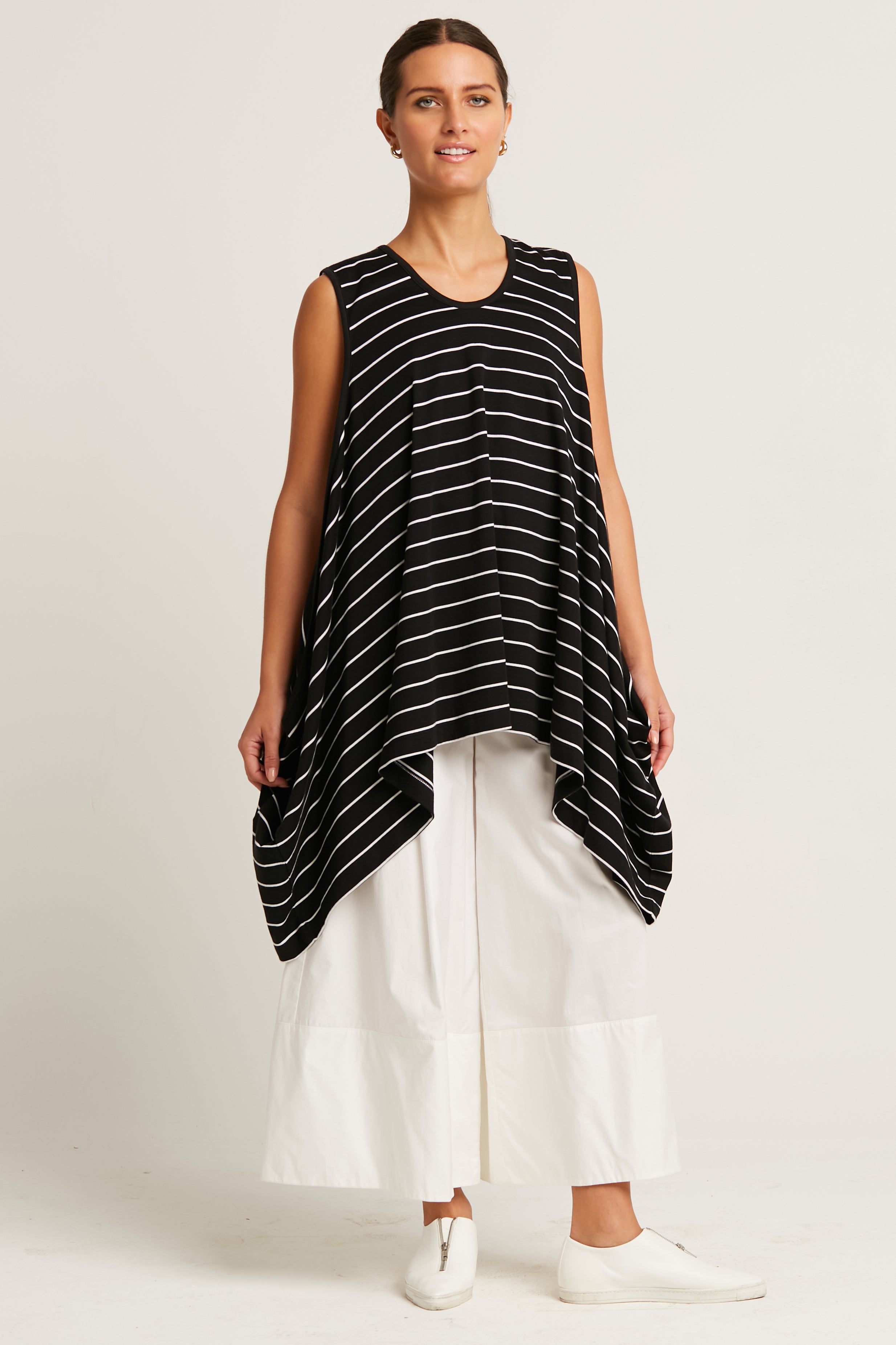 Pima Cotton Striped Fly Away Tank/Top