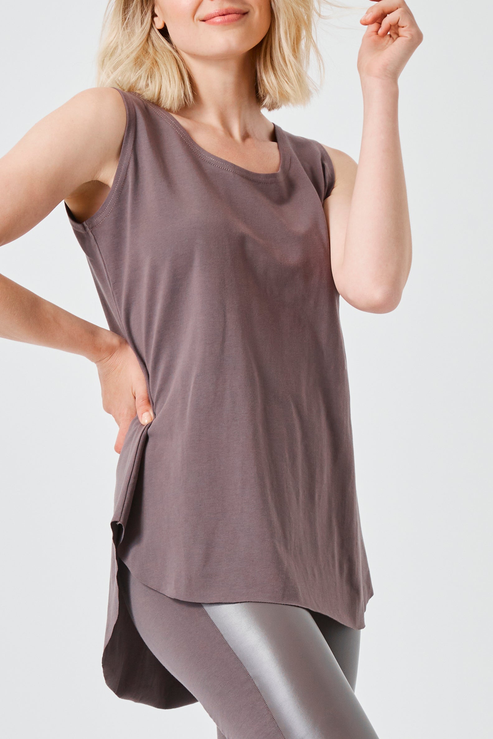 Cotton Lycra Shirttail Tank