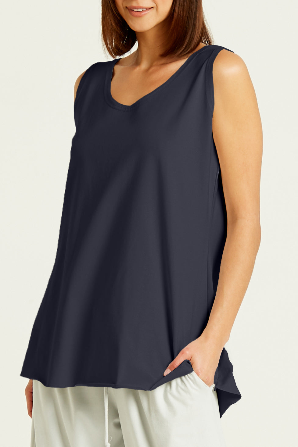 Cotton Lycra Shirttail Tank