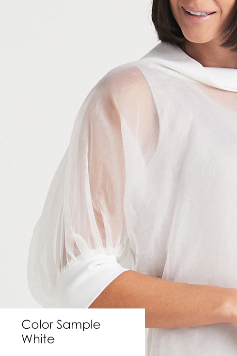 Organza Cowl Neck Top