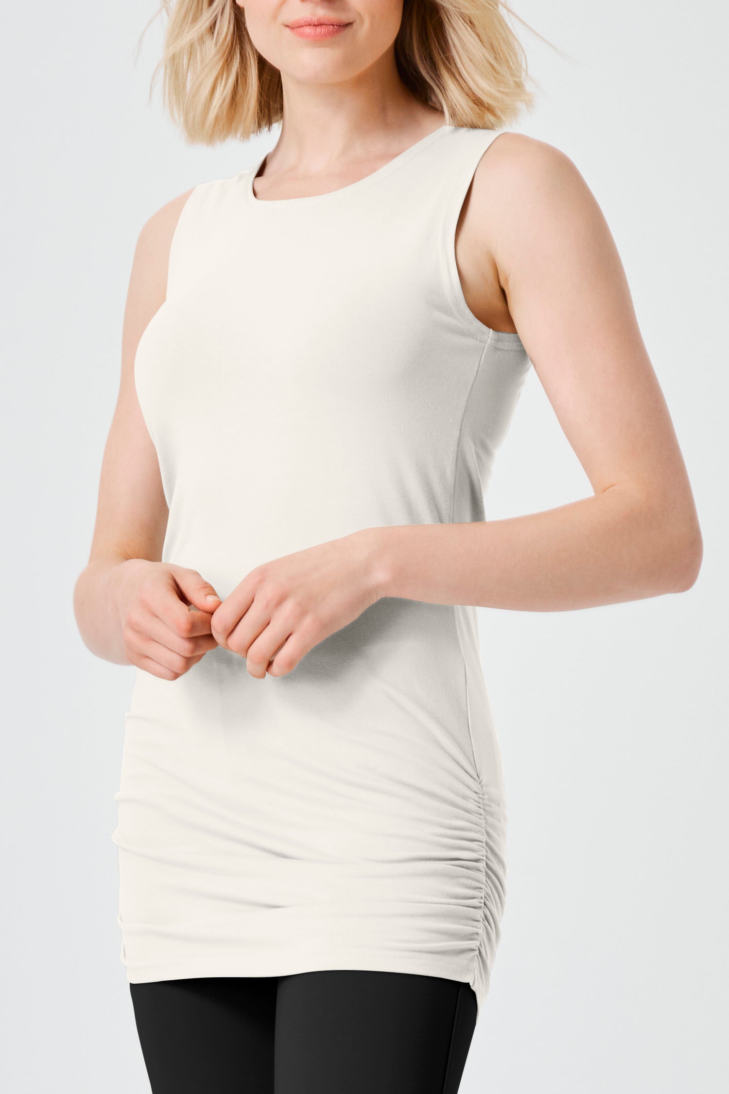 Cotton Lycra Ruche Tank