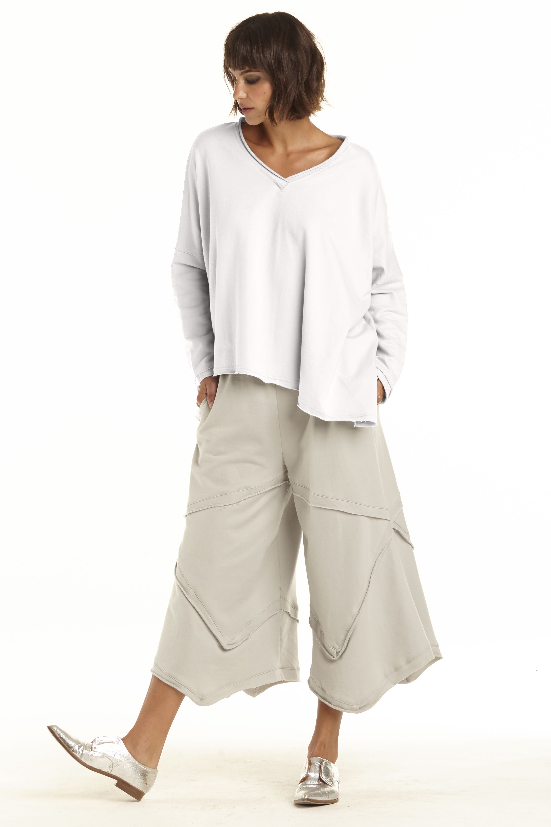 French Terry Double Angle V-Tee