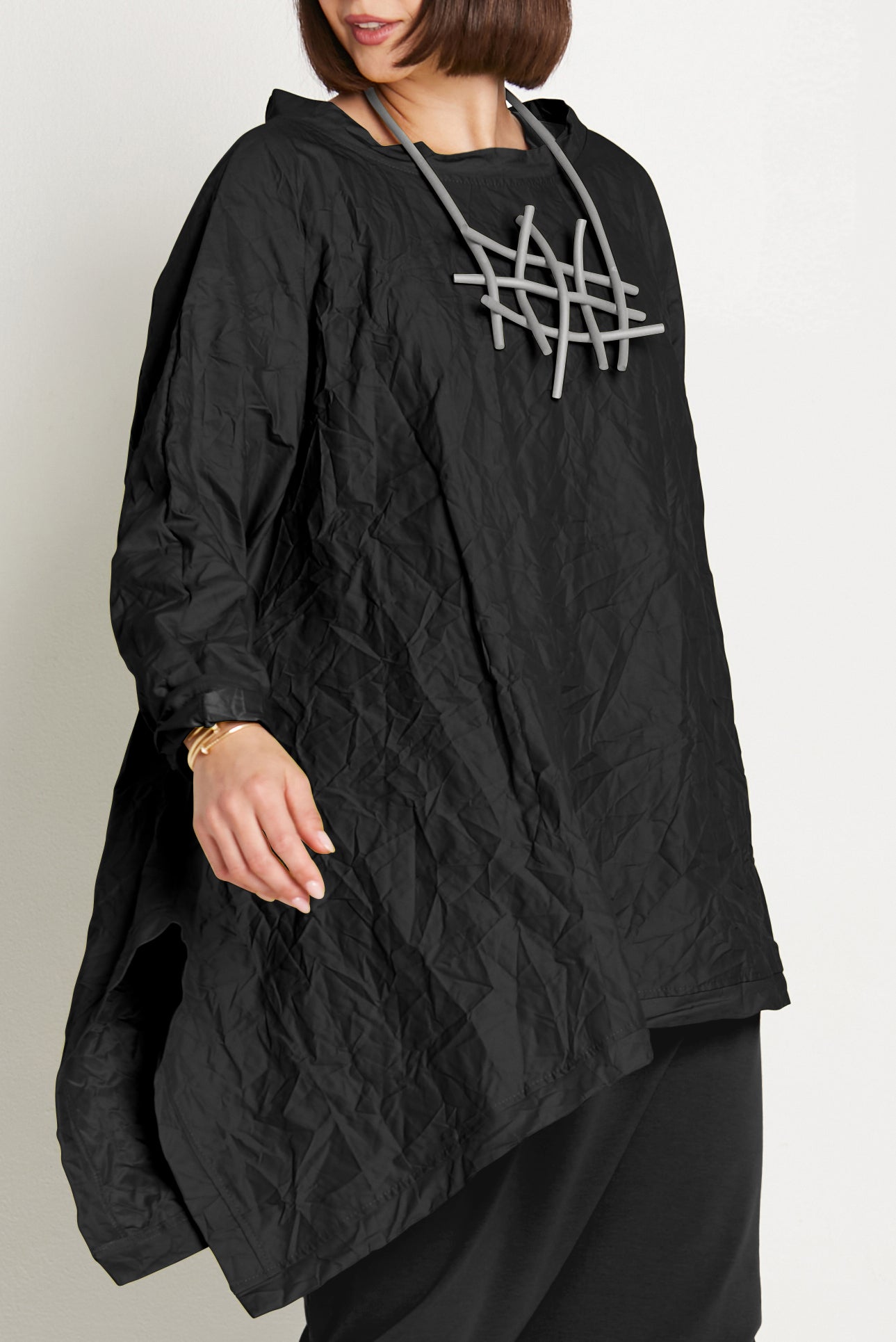 Crushed Nylon Flounce Tunic