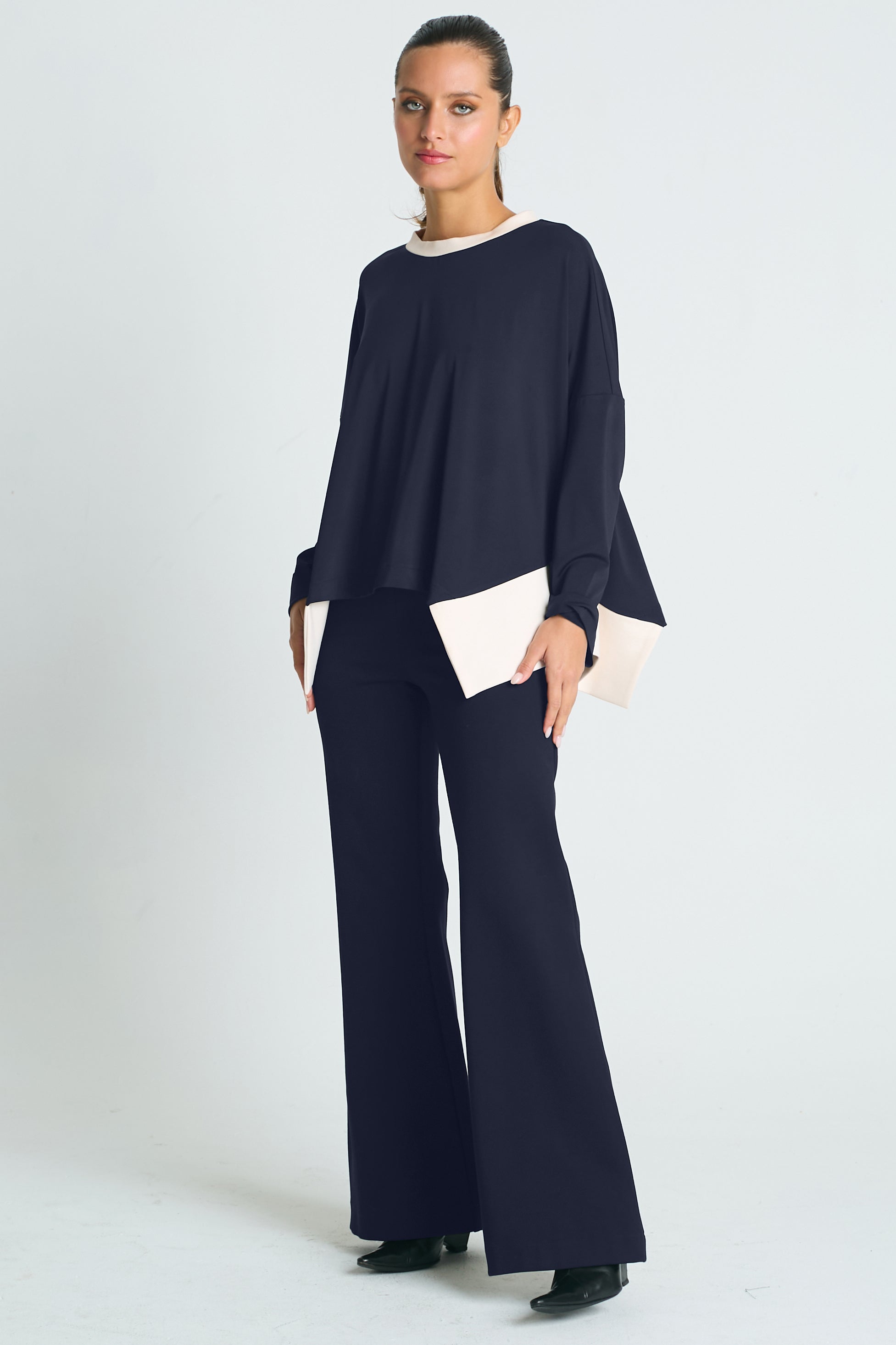 Matte Jersey Paneled Top