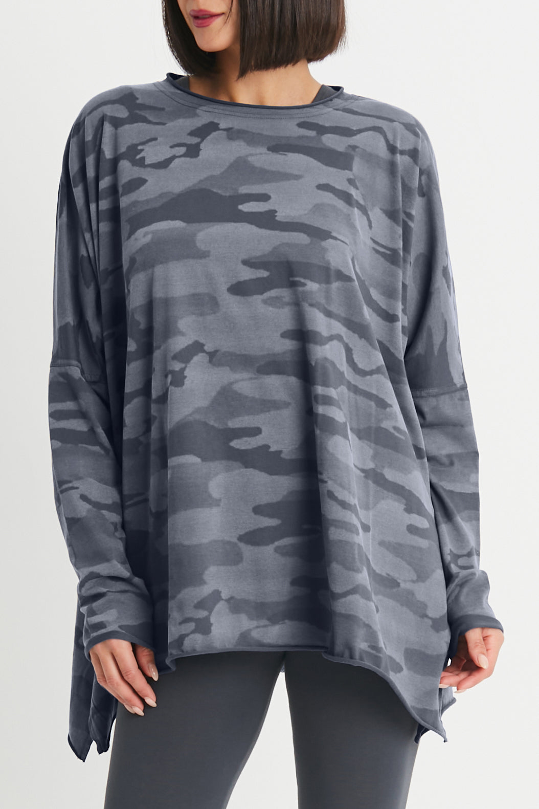 Pima Cotton Camo Oversized Crew Swing Tee