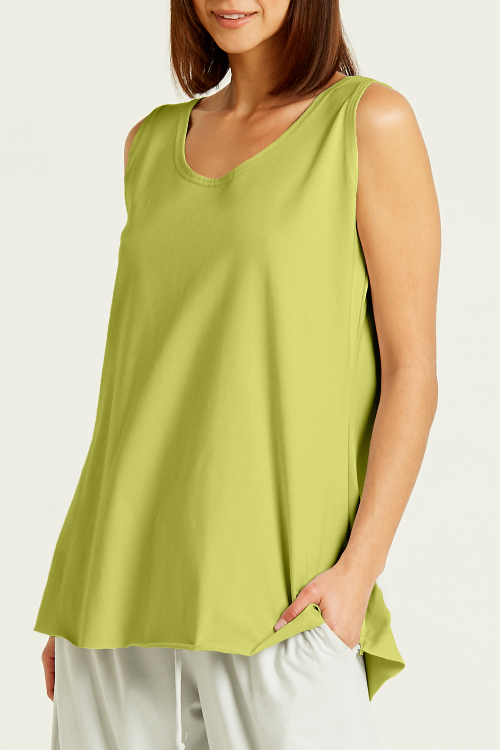 Cotton Lycra Shirttail Tank