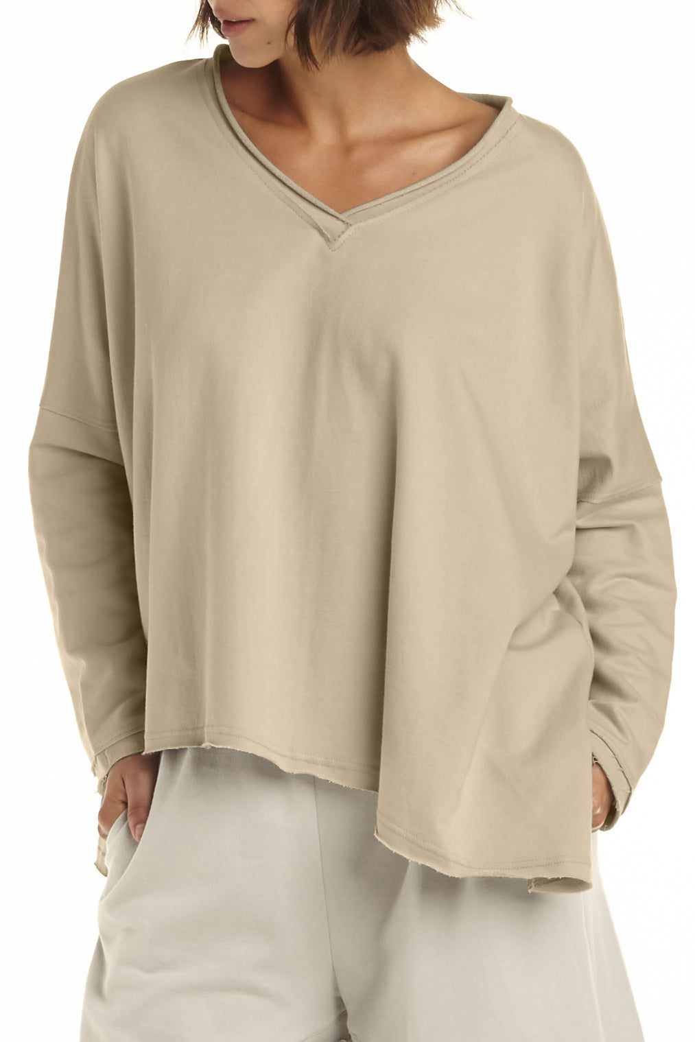 French Terry Double Angle V-Tee