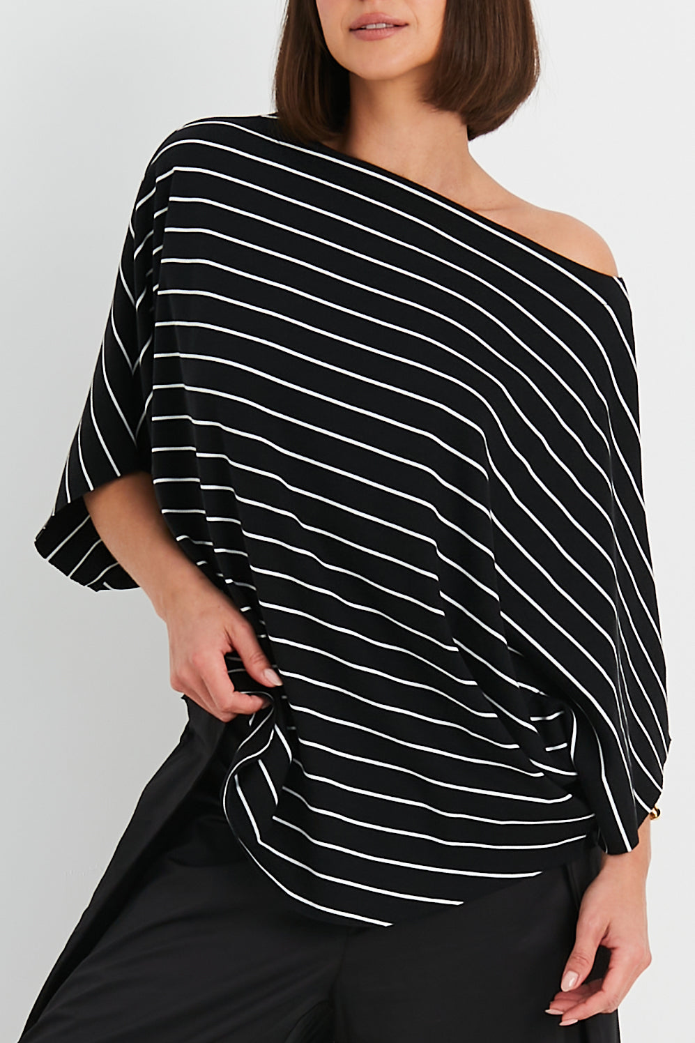Pima Cotton Striped Bateau Tee