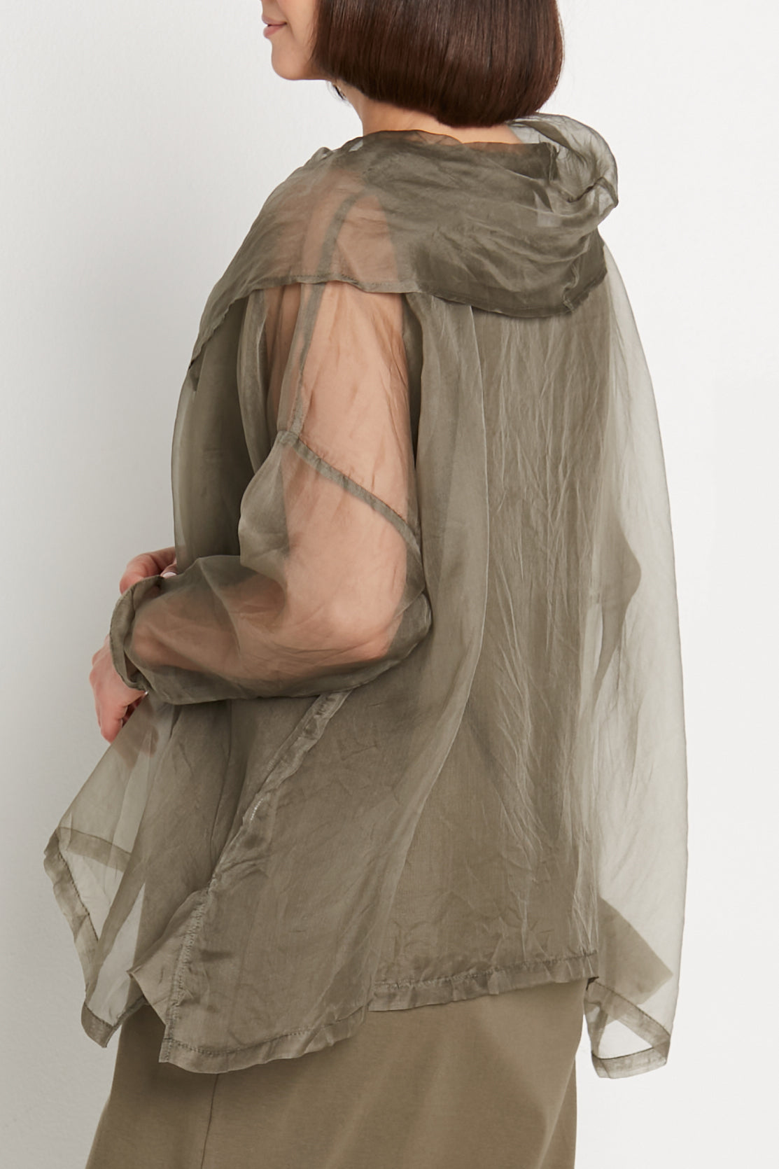 Organza Cowl Neck Top