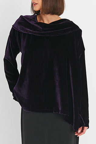 Velvet Cowl Neck Top