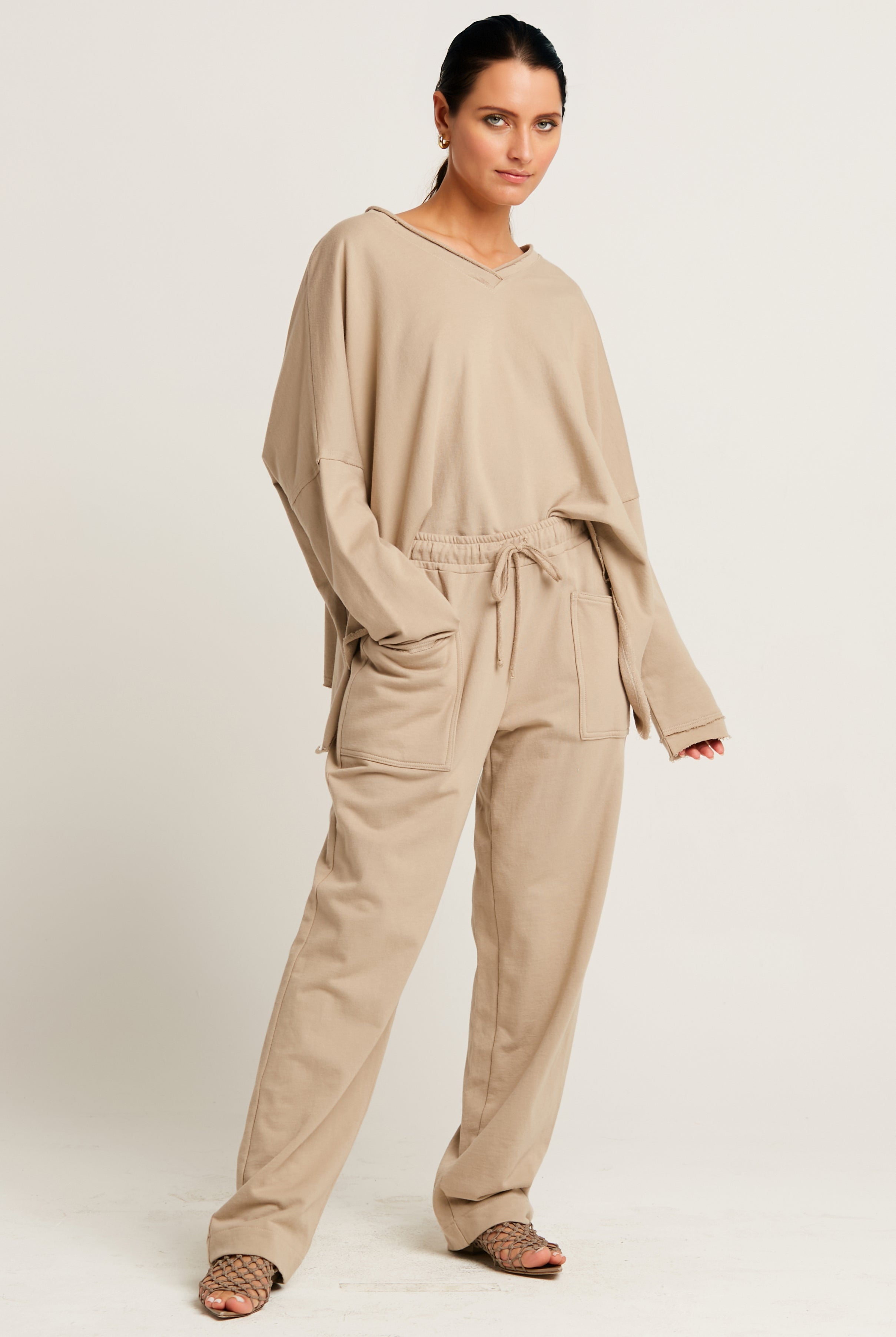 French Terry Double Angle V-Tee