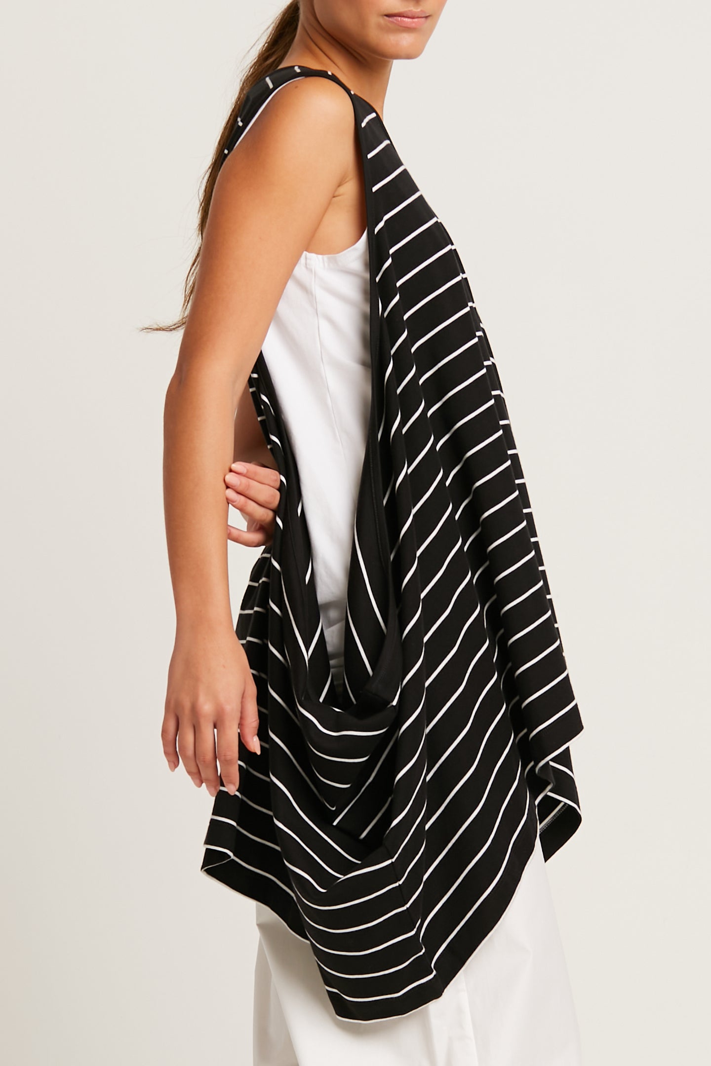 Pima Cotton Striped Fly Away Tank/Top