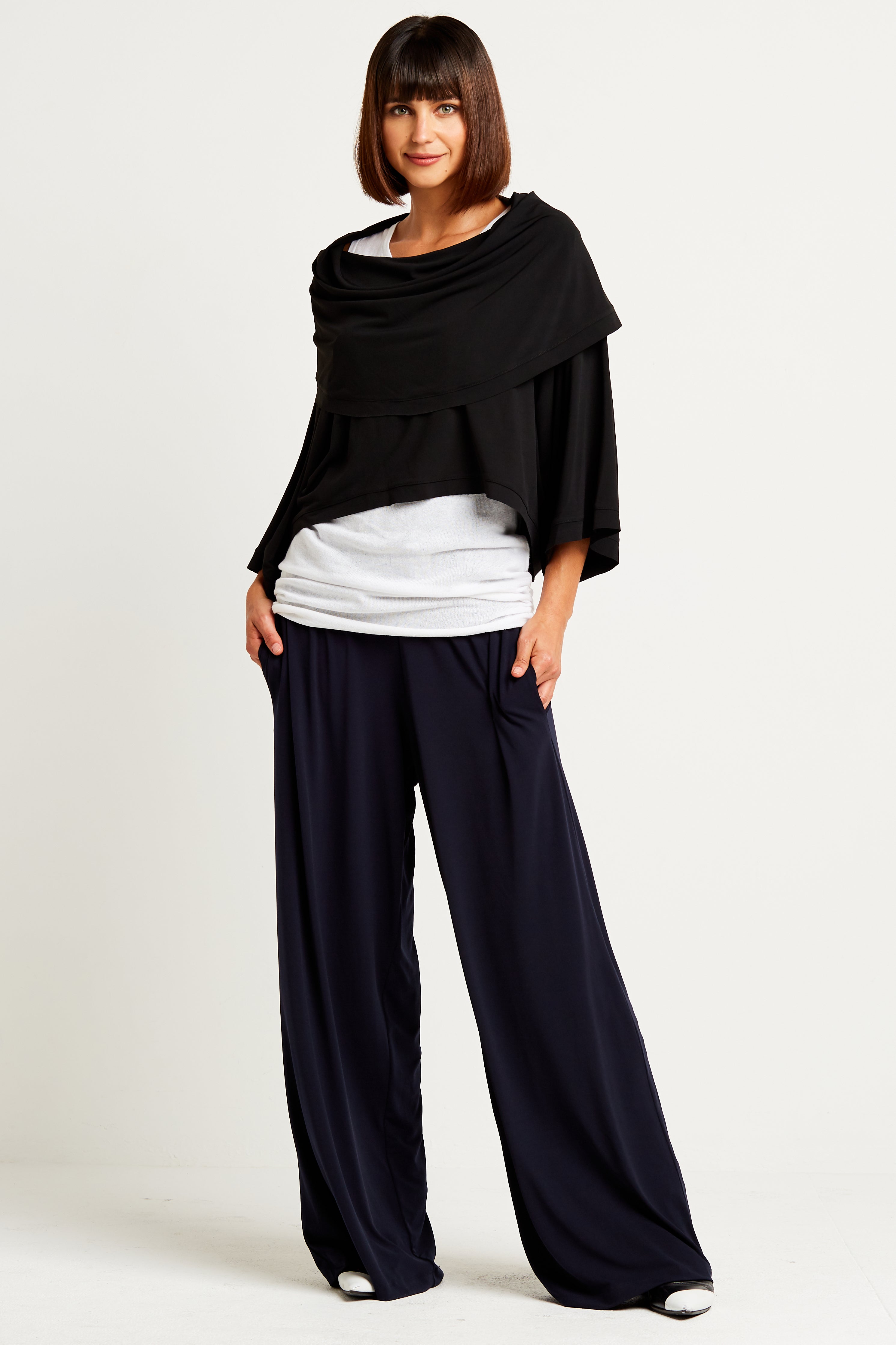 Matte Jersey Jackie O Cowl Top