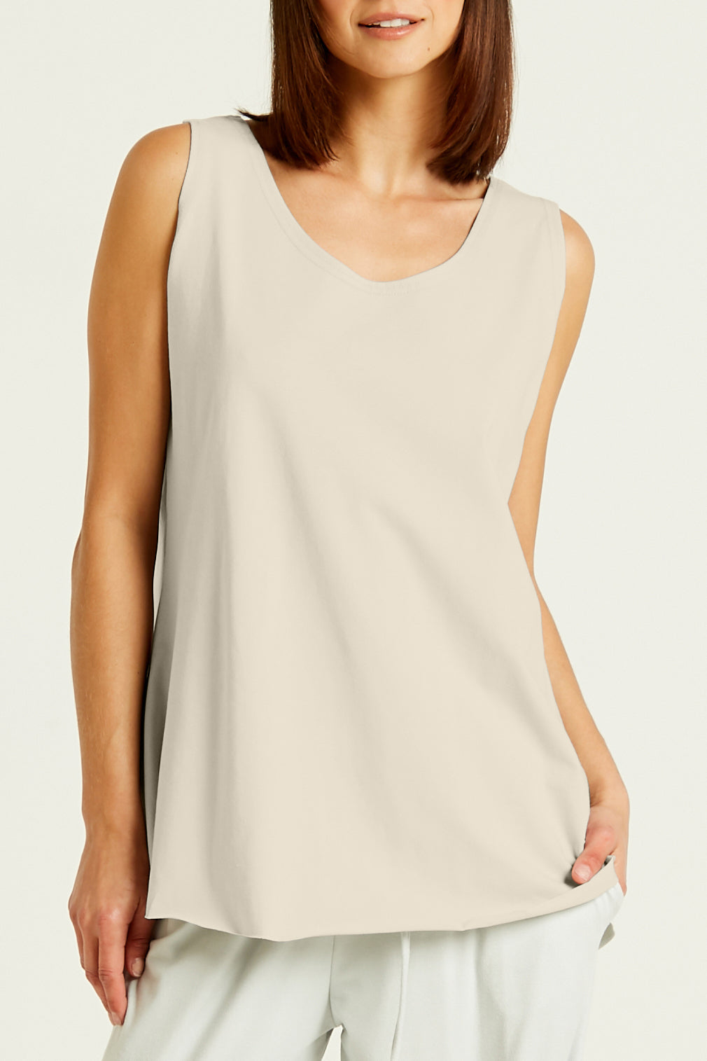 Cotton Lycra Shirttail Tank