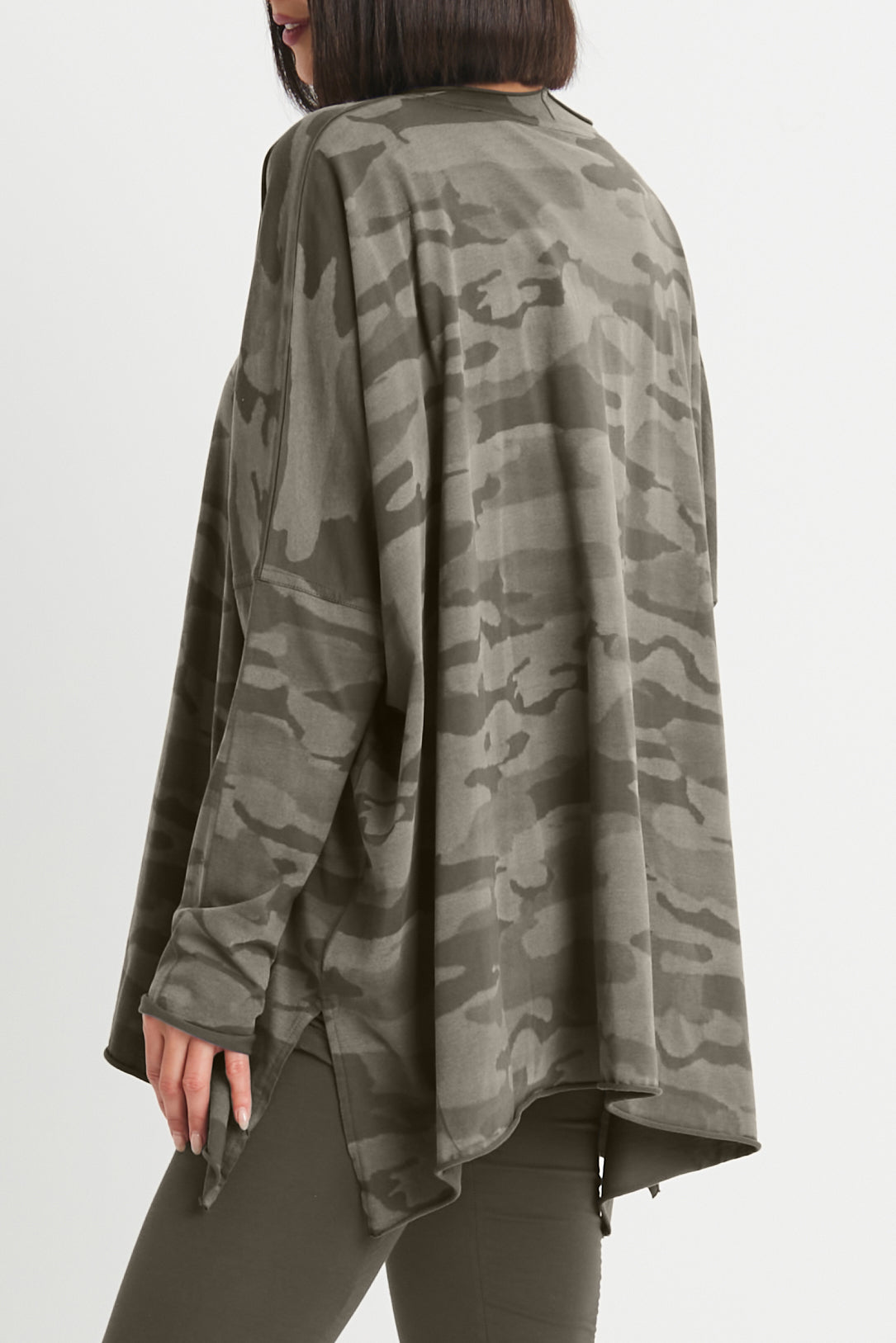 Pima Cotton Camo Oversized Crew Swing Tee