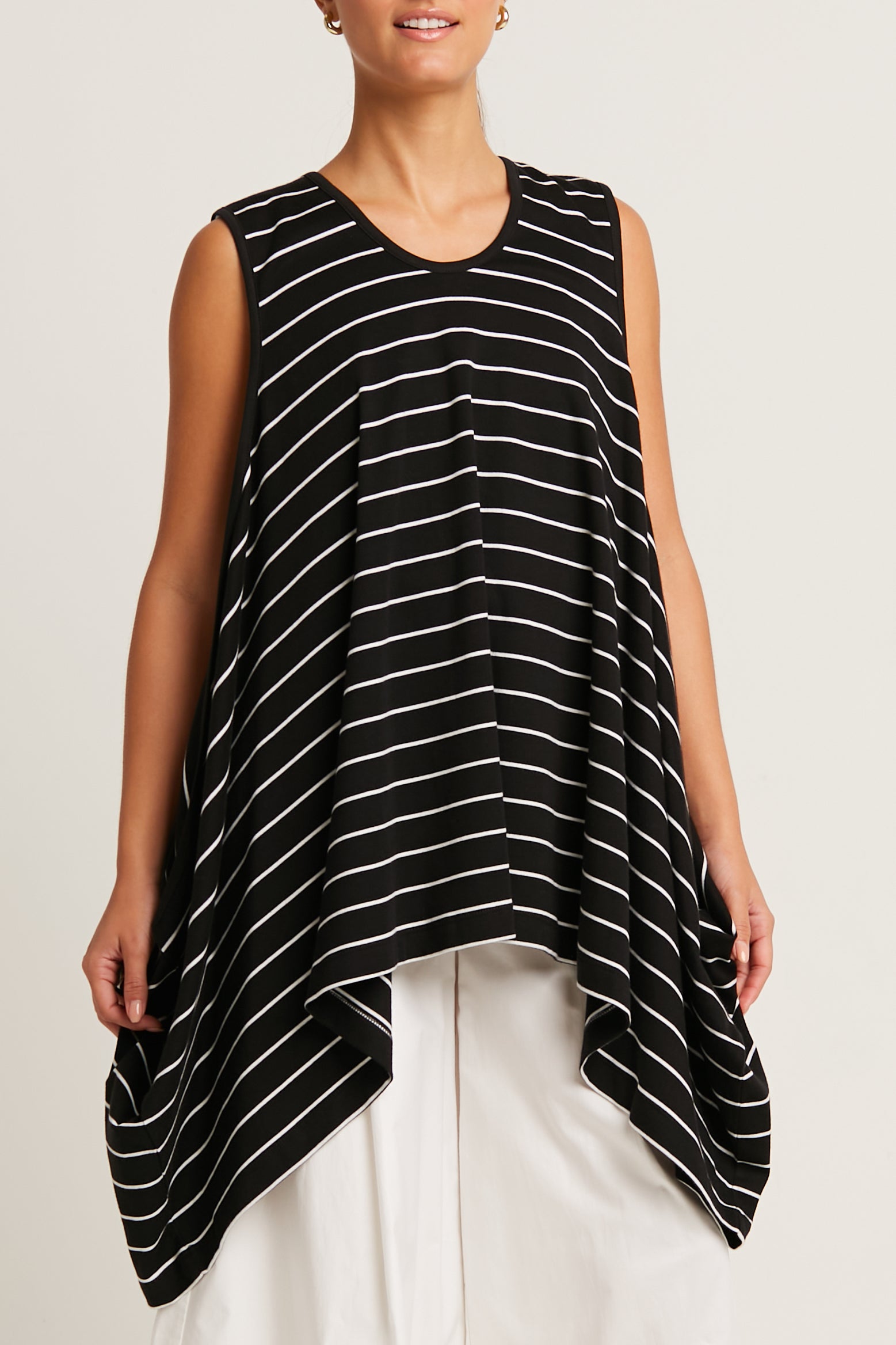 Pima Cotton Striped Fly Away Tank/Top