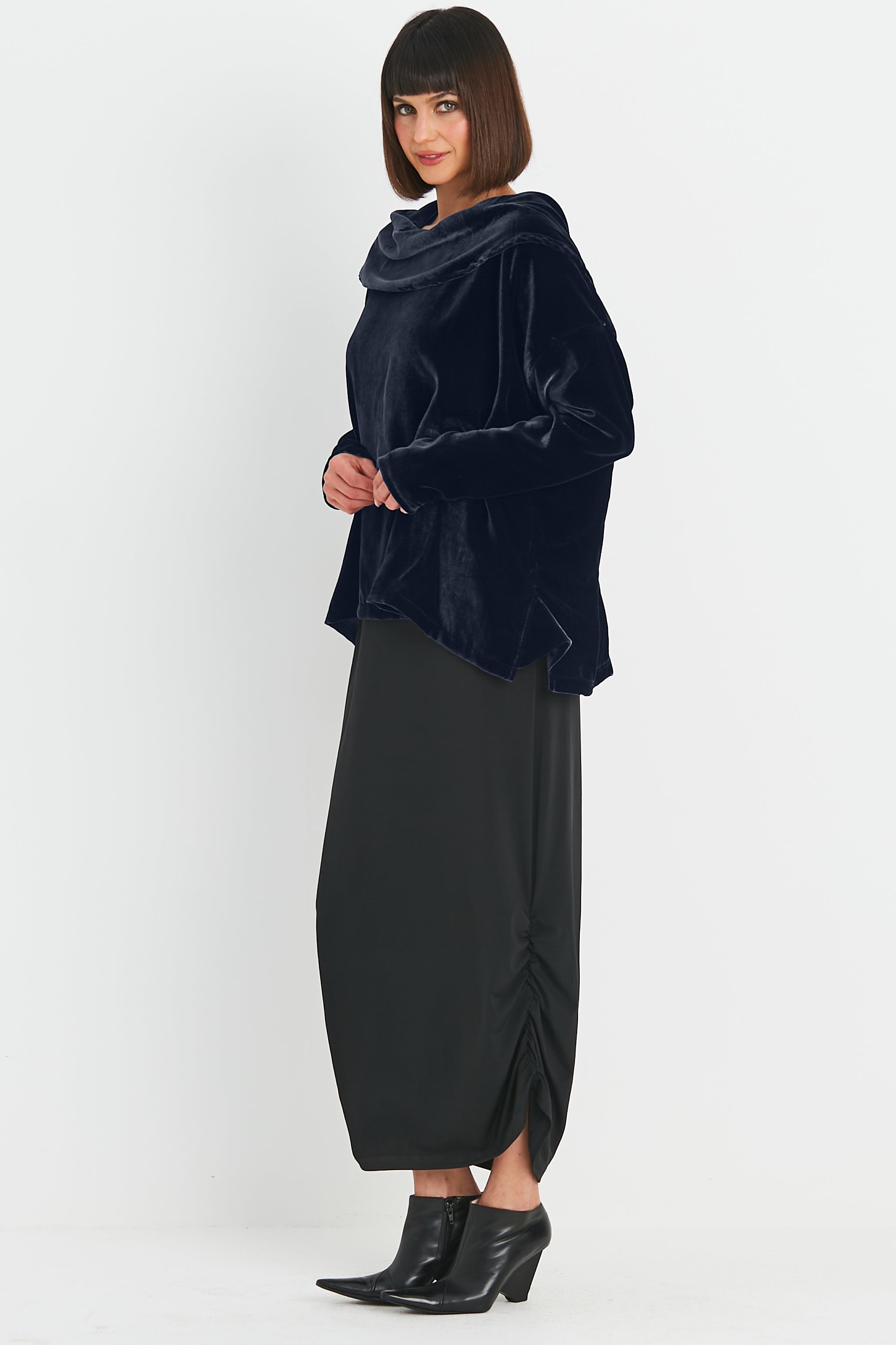 Velvet Cowl Neck Top