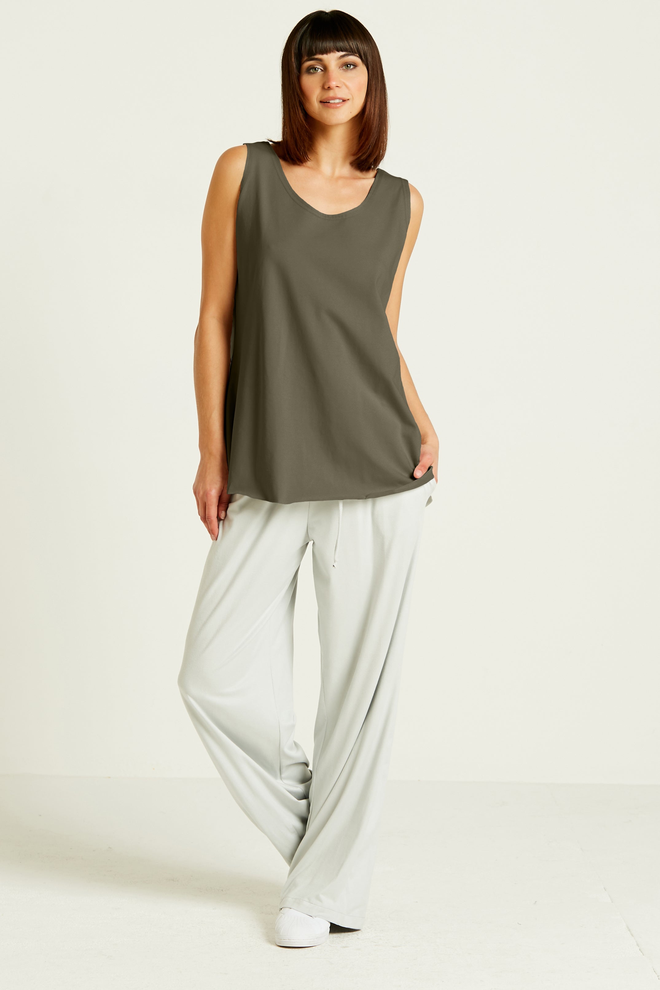 Cotton Lycra Shirttail Tank