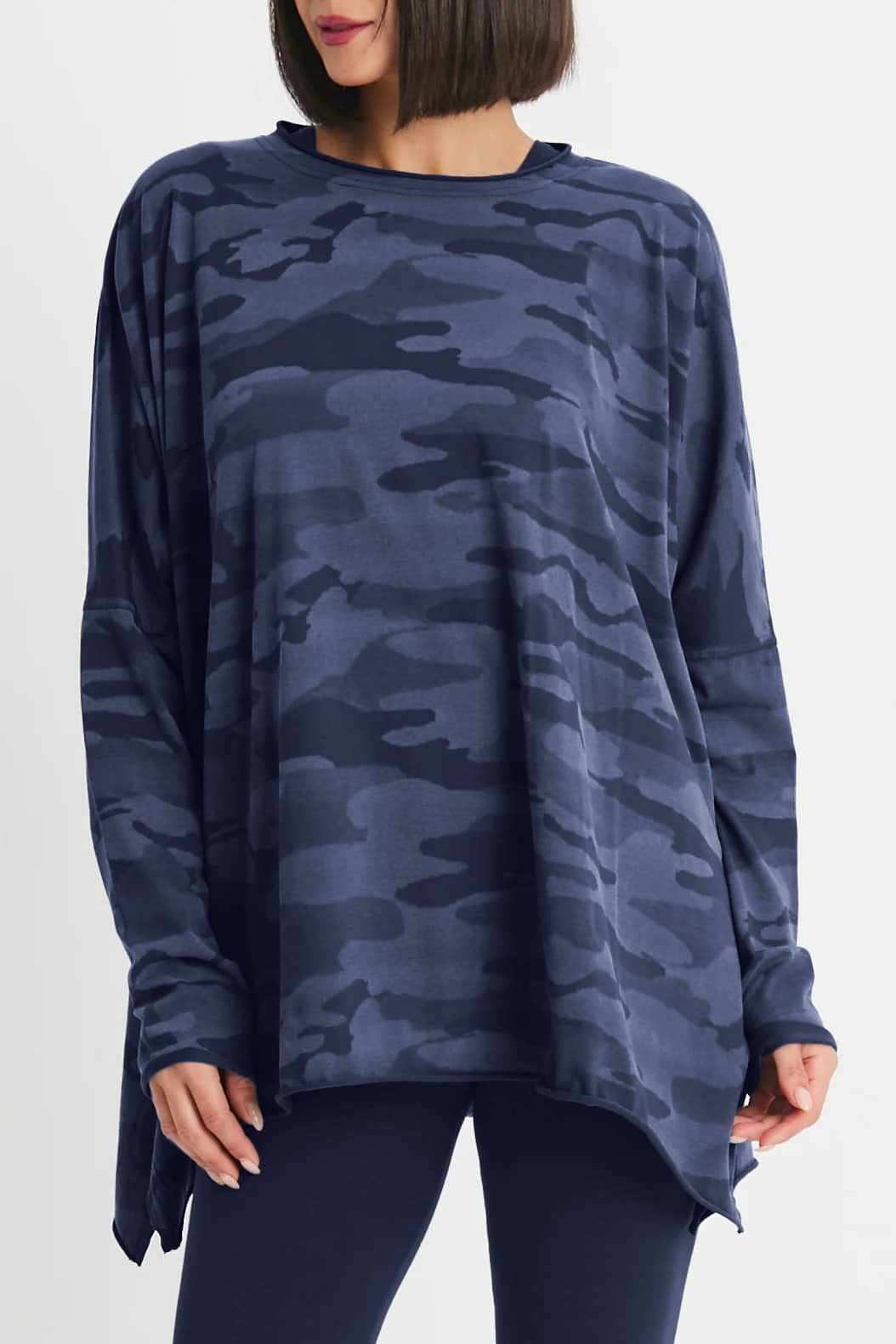 Pima Cotton Camo Oversized Crew Swing Tee