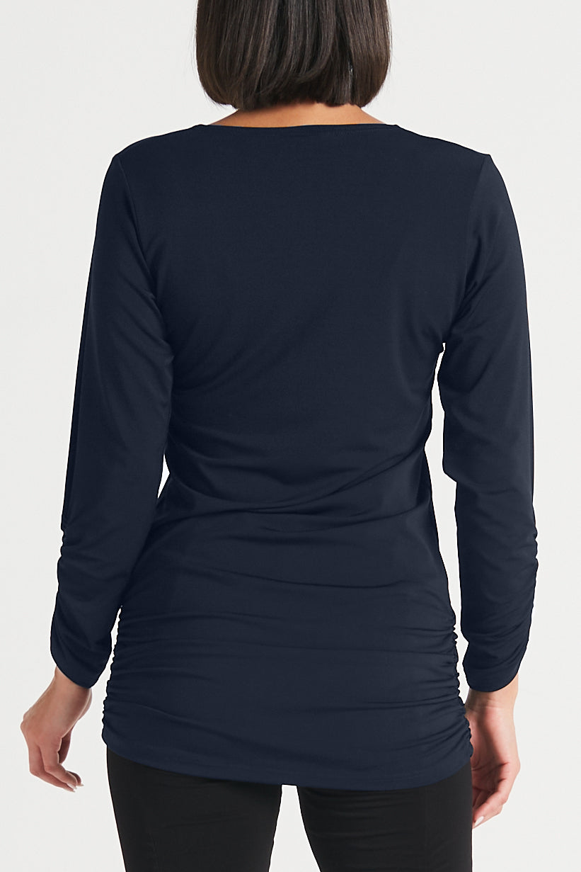 Matte Jersey Long Sleeve Ruche Top