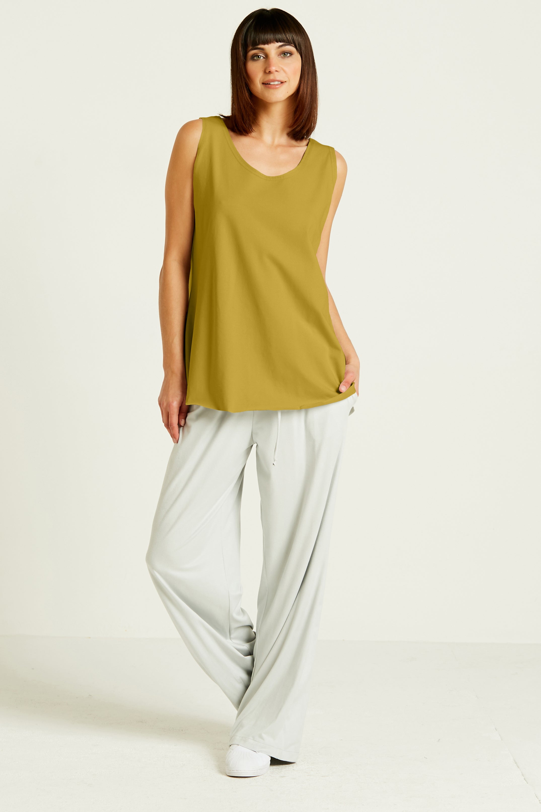 Cotton Lycra Shirttail Tank