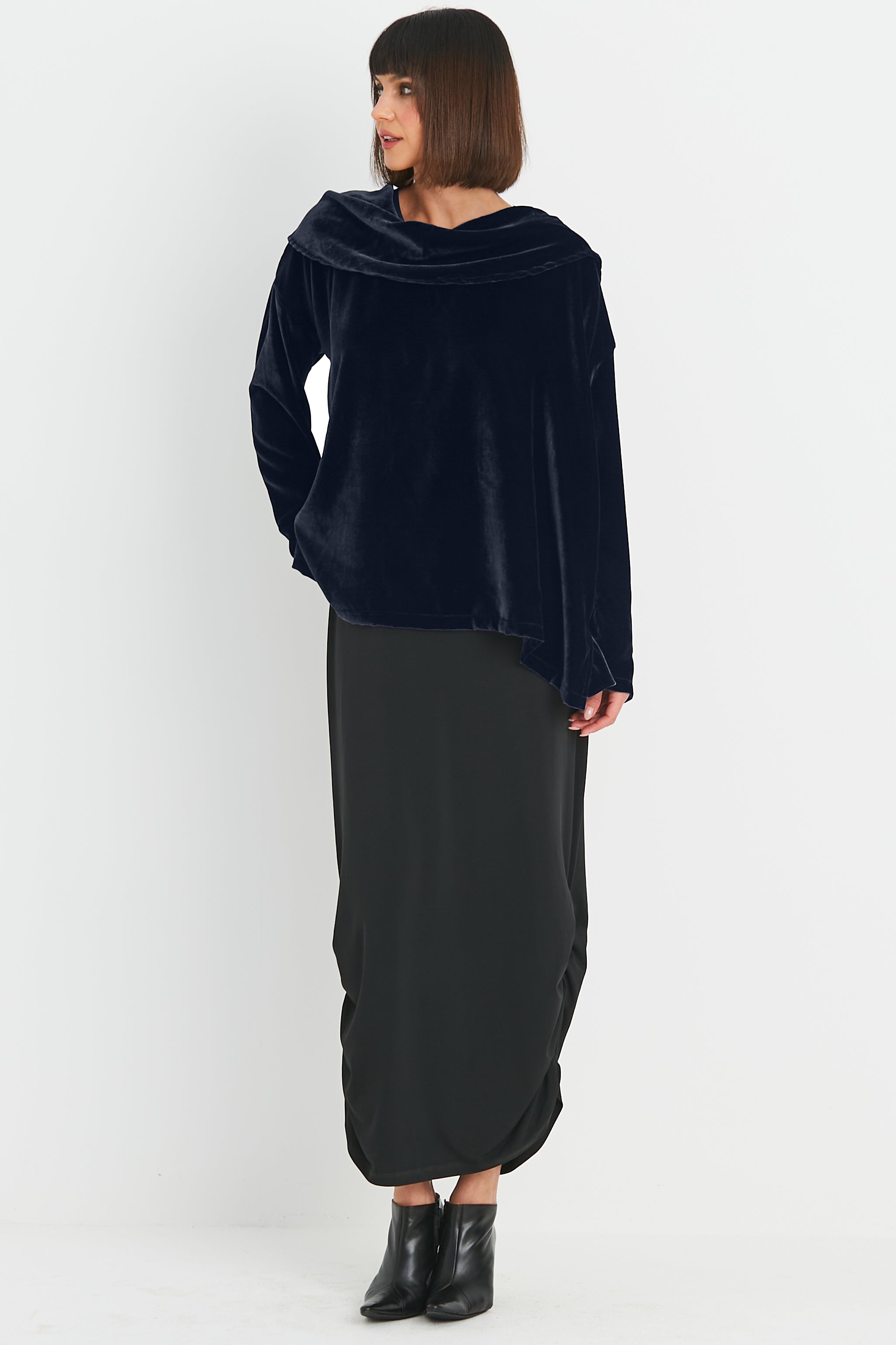 Velvet Cowl Neck Top