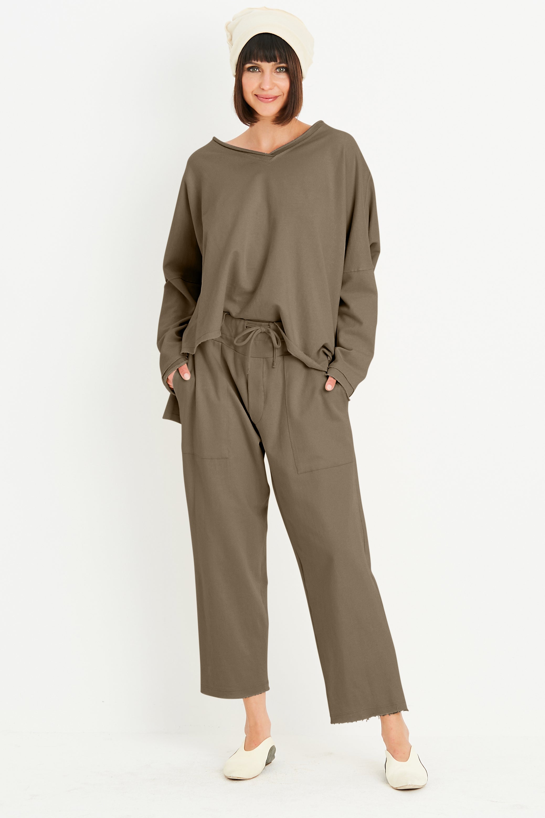 French Terry Double Angle V-Tee