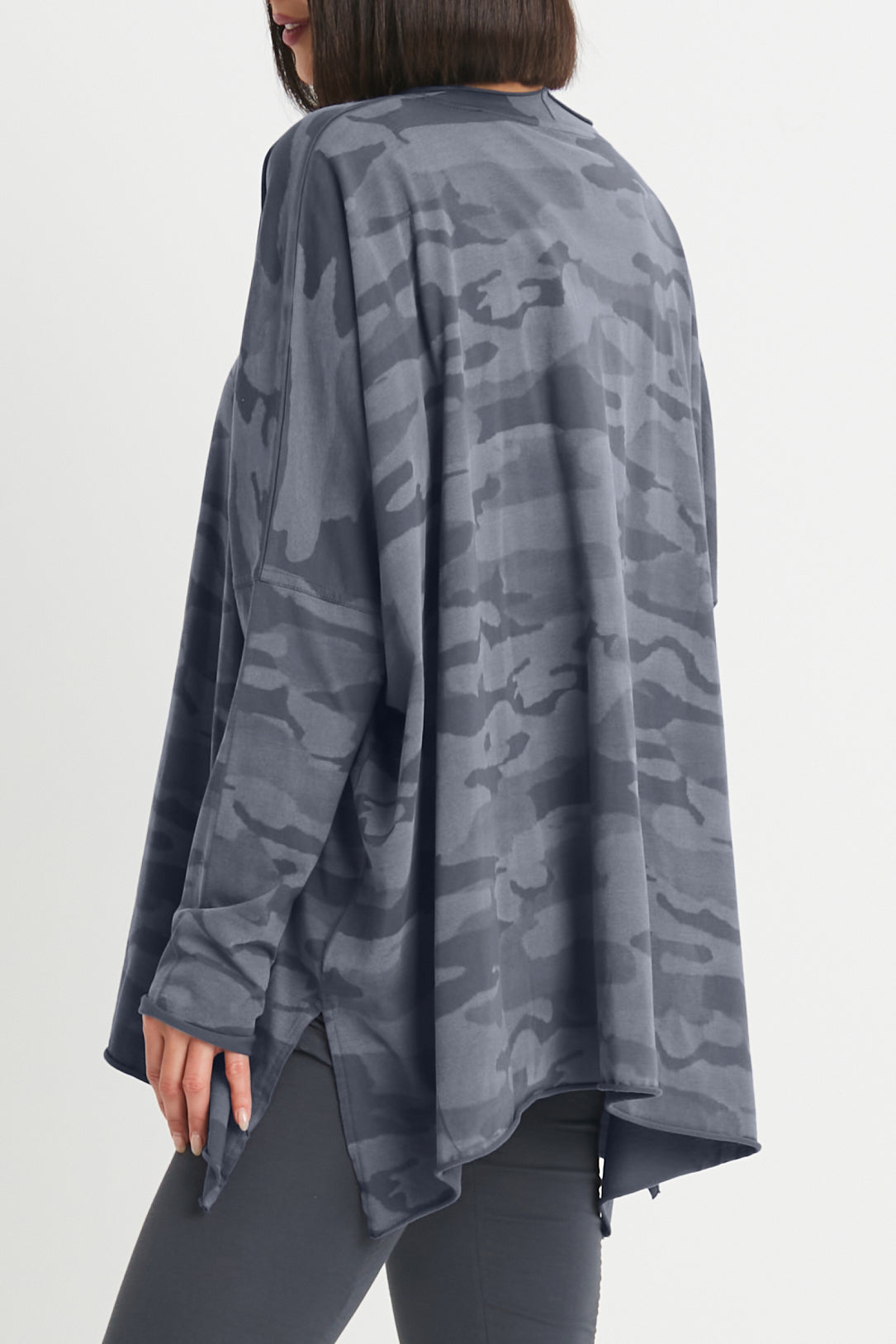 Pima Cotton Camo Oversized Crew Swing Tee