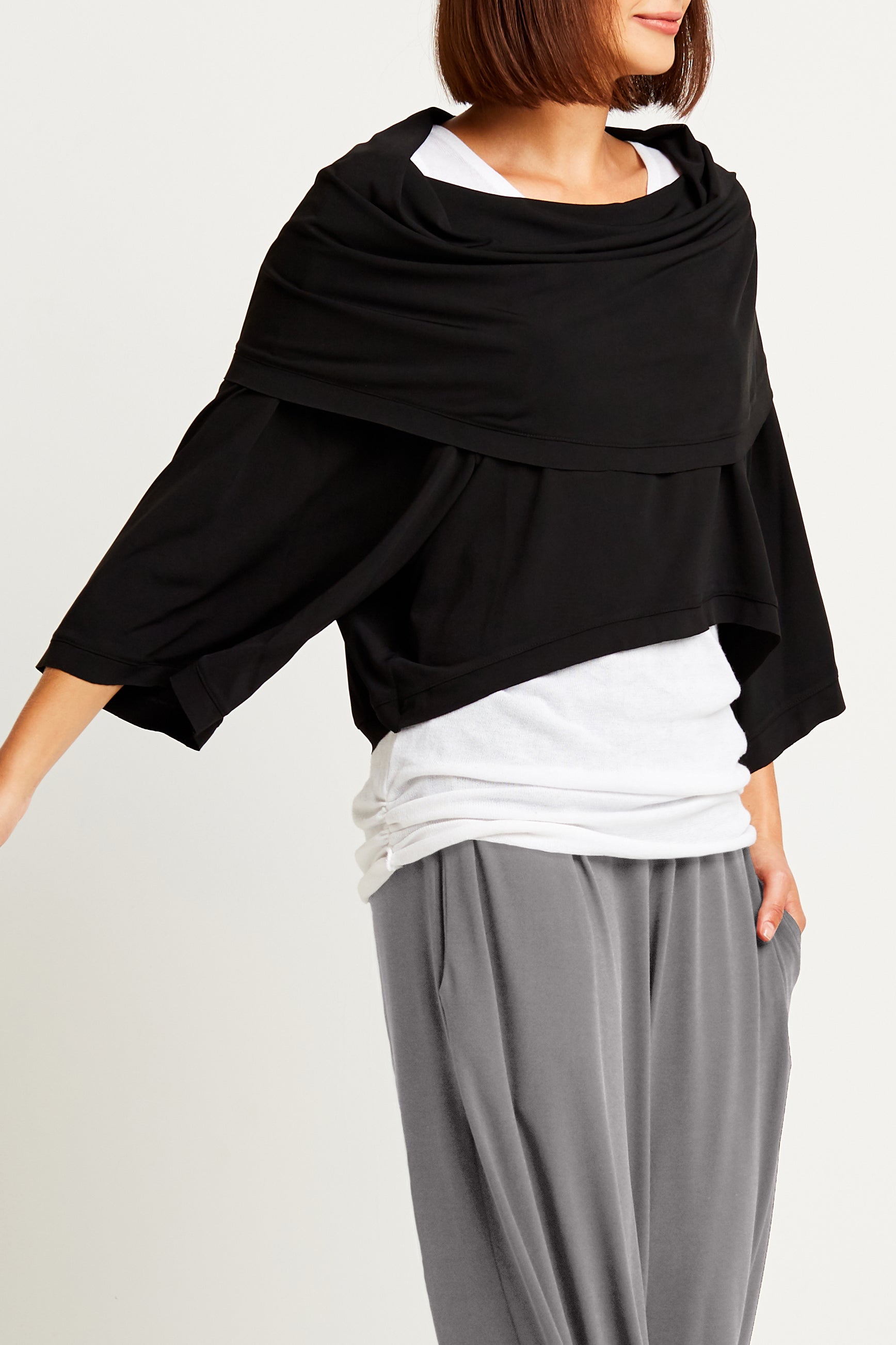 Matte Jersey Jackie O Cowl Top