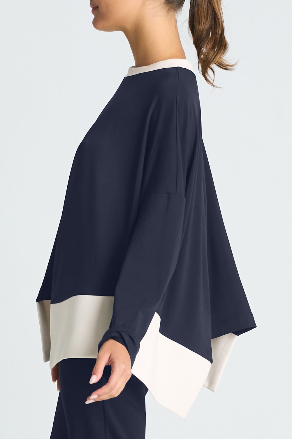 Matte Jersey Paneled Top