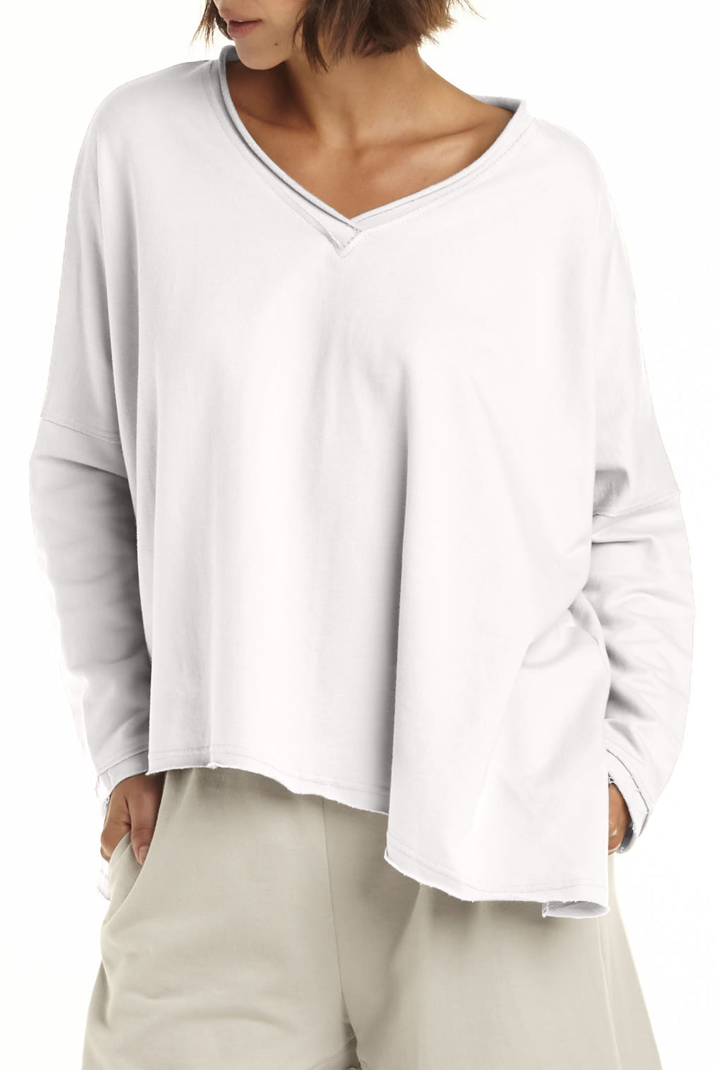 French Terry Double Angle V-Tee