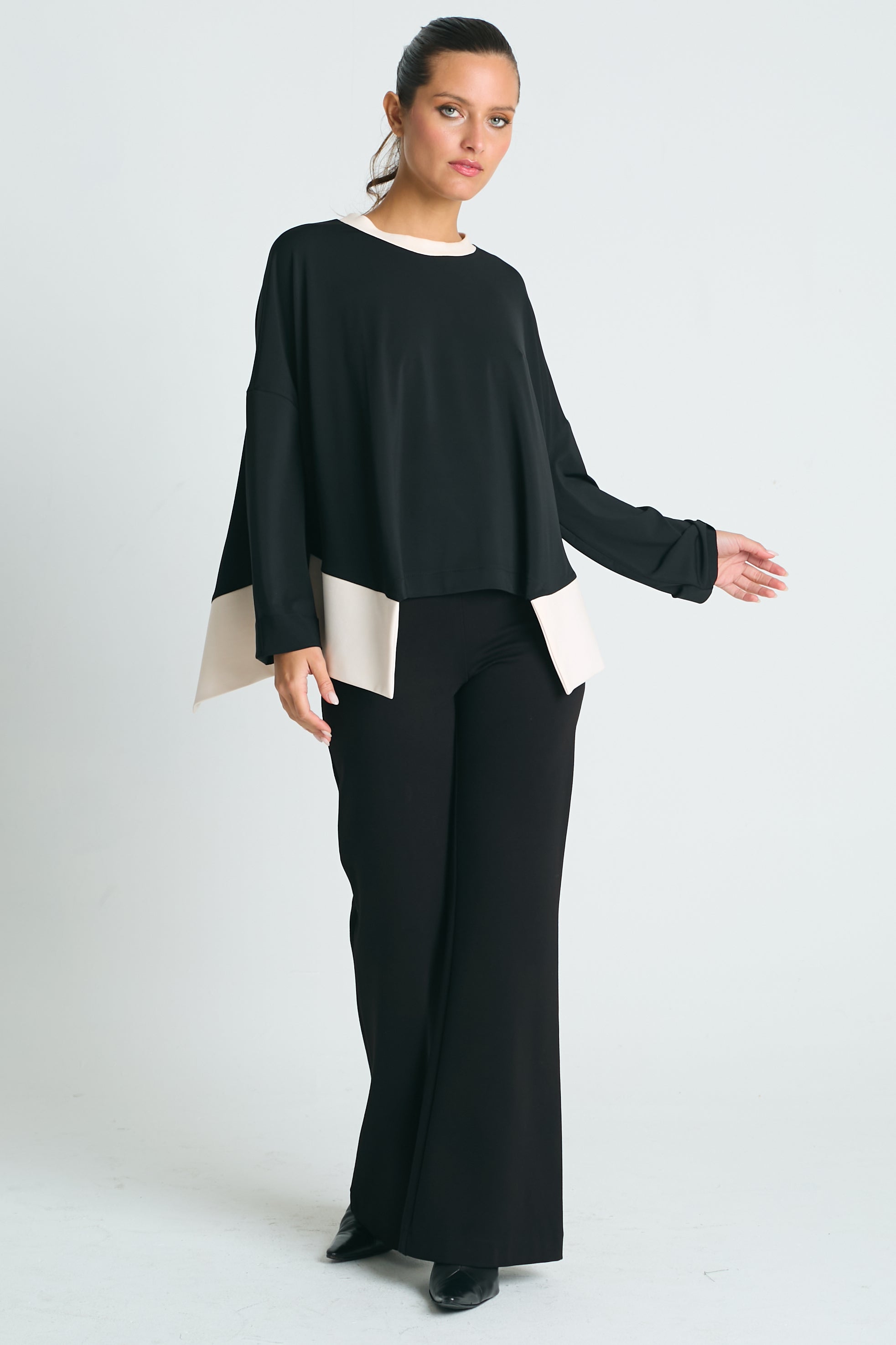 Matte Jersey Paneled Top