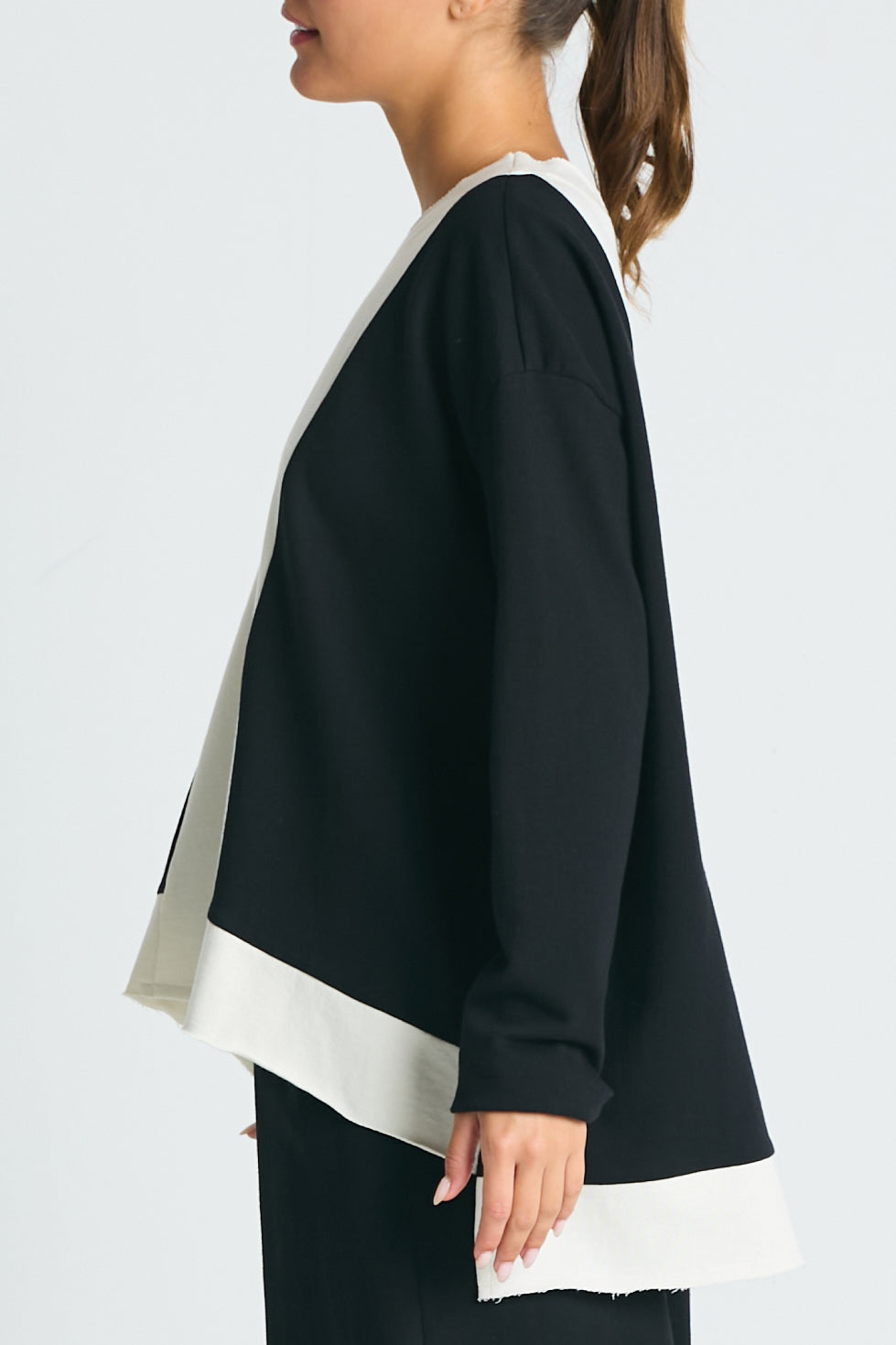 French Terry Color Block Sweatshirt