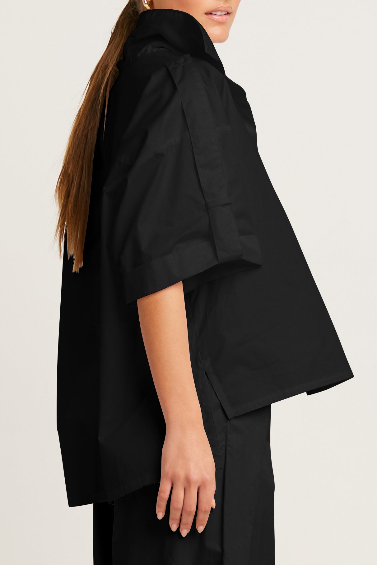 Cotton Tab Sleeve Shirt