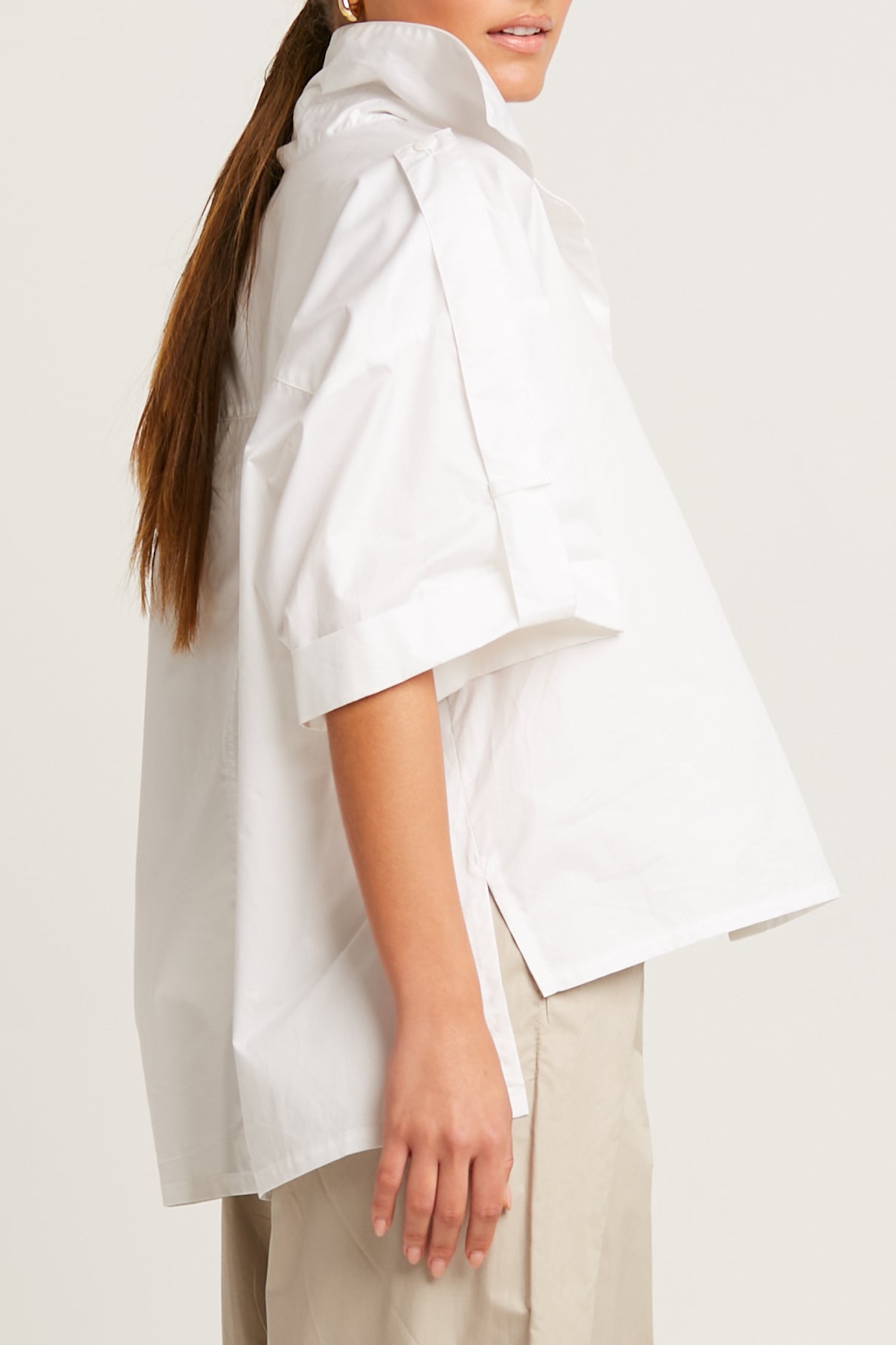 Cotton Tab Sleeve Shirt