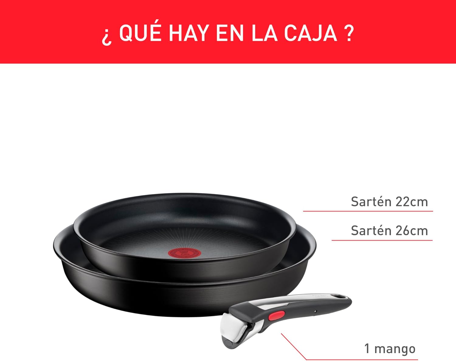 Tefal Ingenio Unlimited On – zestaw 3 garnków 16/18/20 cm + zdejmowana rączka | Nadaje się do kuchenek indukcyjnych, nieprzywierająca powłoka, powłoka tytanowa, Thermo-signal, bez PFOA, można myć w zmywarce i piekarniku