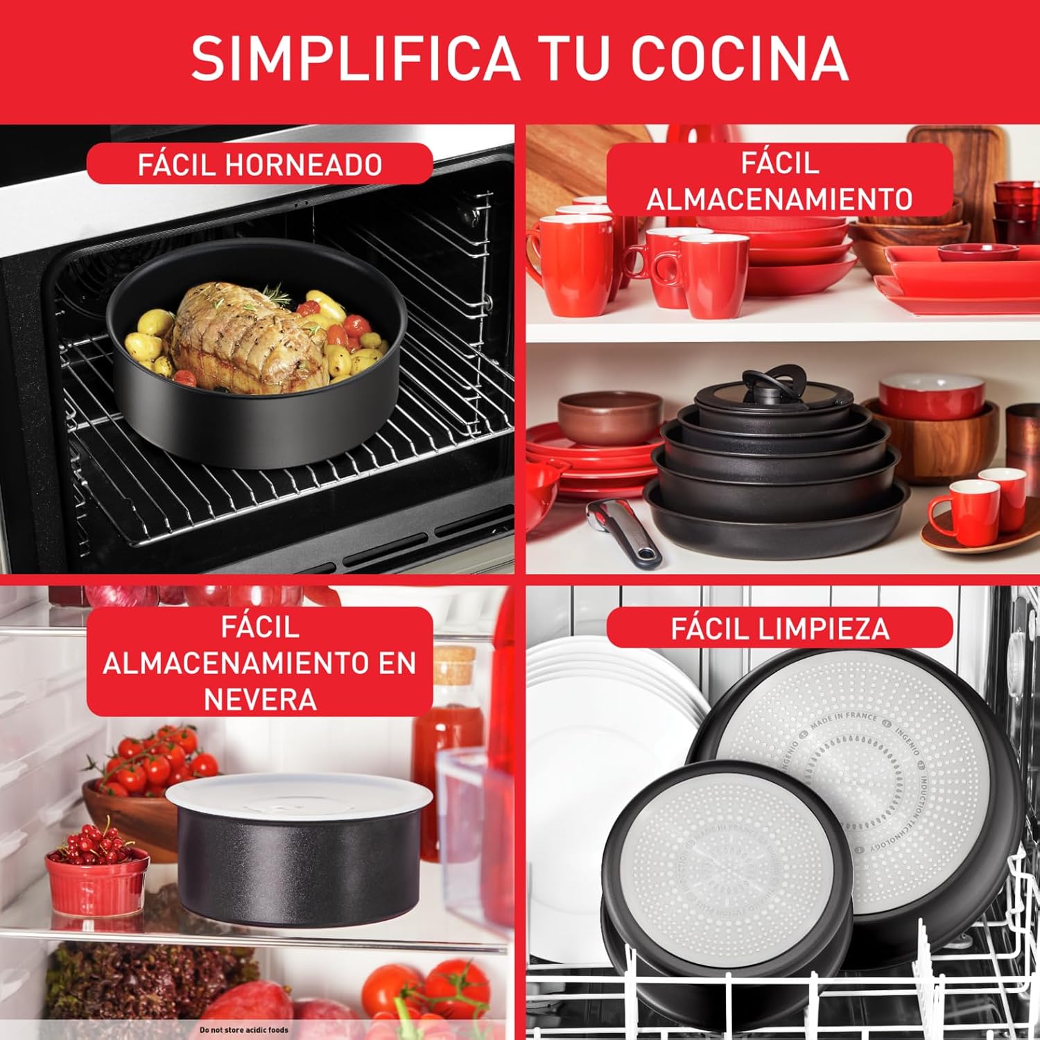 Tefal Ingenio Unlimited On – zestaw 3 garnków 16/18/20 cm + zdejmowana rączka | Nadaje się do kuchenek indukcyjnych, nieprzywierająca powłoka, powłoka tytanowa, Thermo-signal, bez PFOA, można myć w zmywarce i piekarniku