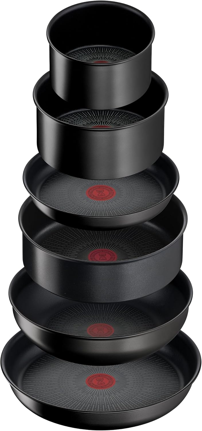 Tefal Ingenio Unlimited On – zestaw 3 garnków 16/18/20 cm + zdejmowana rączka | Nadaje się do kuchenek indukcyjnych, nieprzywierająca powłoka, powłoka tytanowa, Thermo-signal, bez PFOA, można myć w zmywarce i piekarniku