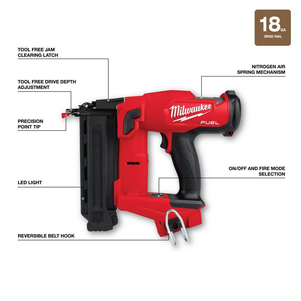 2026 Milwaukee M18 FUEL 18V borstelloze snoerloze combokit (10 gereedschappen) met (2) 5,0 Ah accu's, (1) oplader en (2) gereedschapstassen