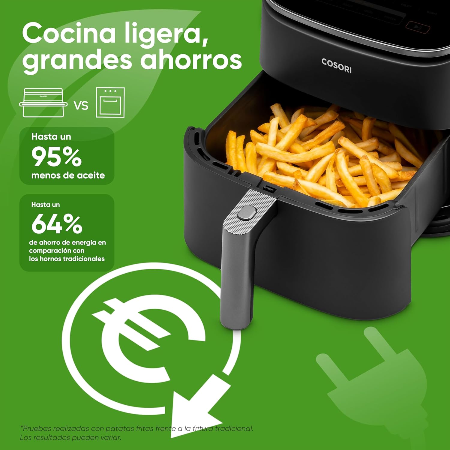 Cosori Turbo Blaze 6L Airfryer, Echte metalen binnenkant, Exclusieve DC-motor, 46% sneller, Temperatuur 30°C tot 230°C, Ideaal voor het braden van vlees, Complete kookprogramma's, Stil 27dB