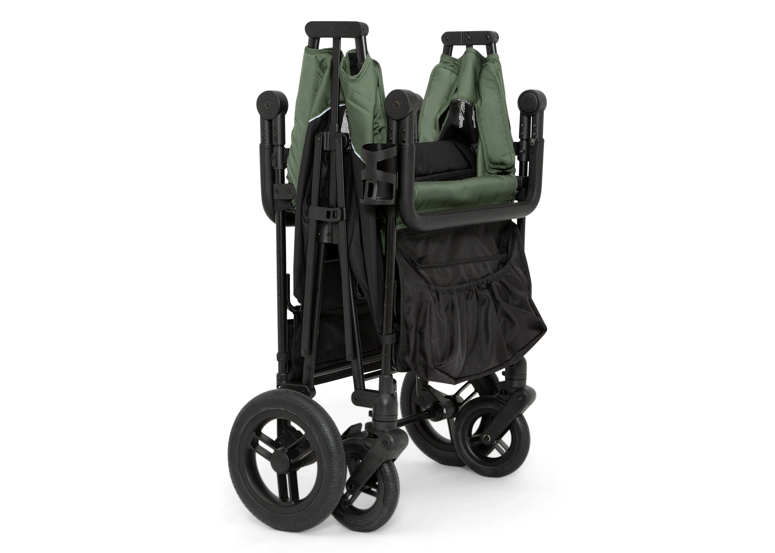 Jeep Wrangler Deluxe Kinderwagen voor 4 Kinderen – Afneembare Kap. Geïsoleerde Tas. Modulaire Zitjes. XXL Opbergruimte. Lekvrije Wielen. Verstelbaar Stuur.