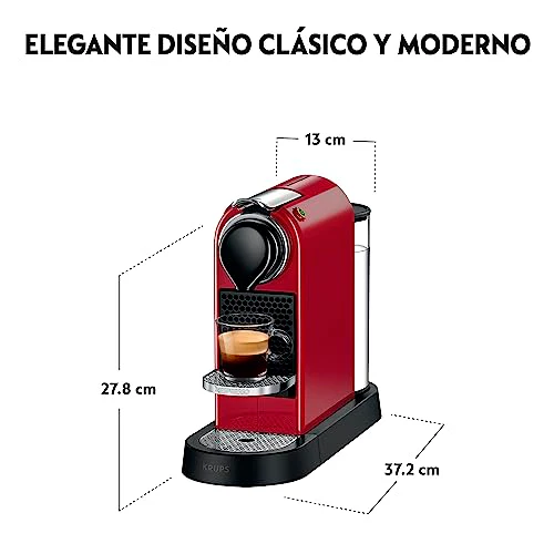 2026 Krups Nespresso Pixie Redesign Capsule Koffiezetapparaat | Espresso en Lungo | Industriële Stijl | Laag Energieverbruik | Automatische Uitschakeling | Verstelbare Lade | Recyclebare Capsules | Model XN306T