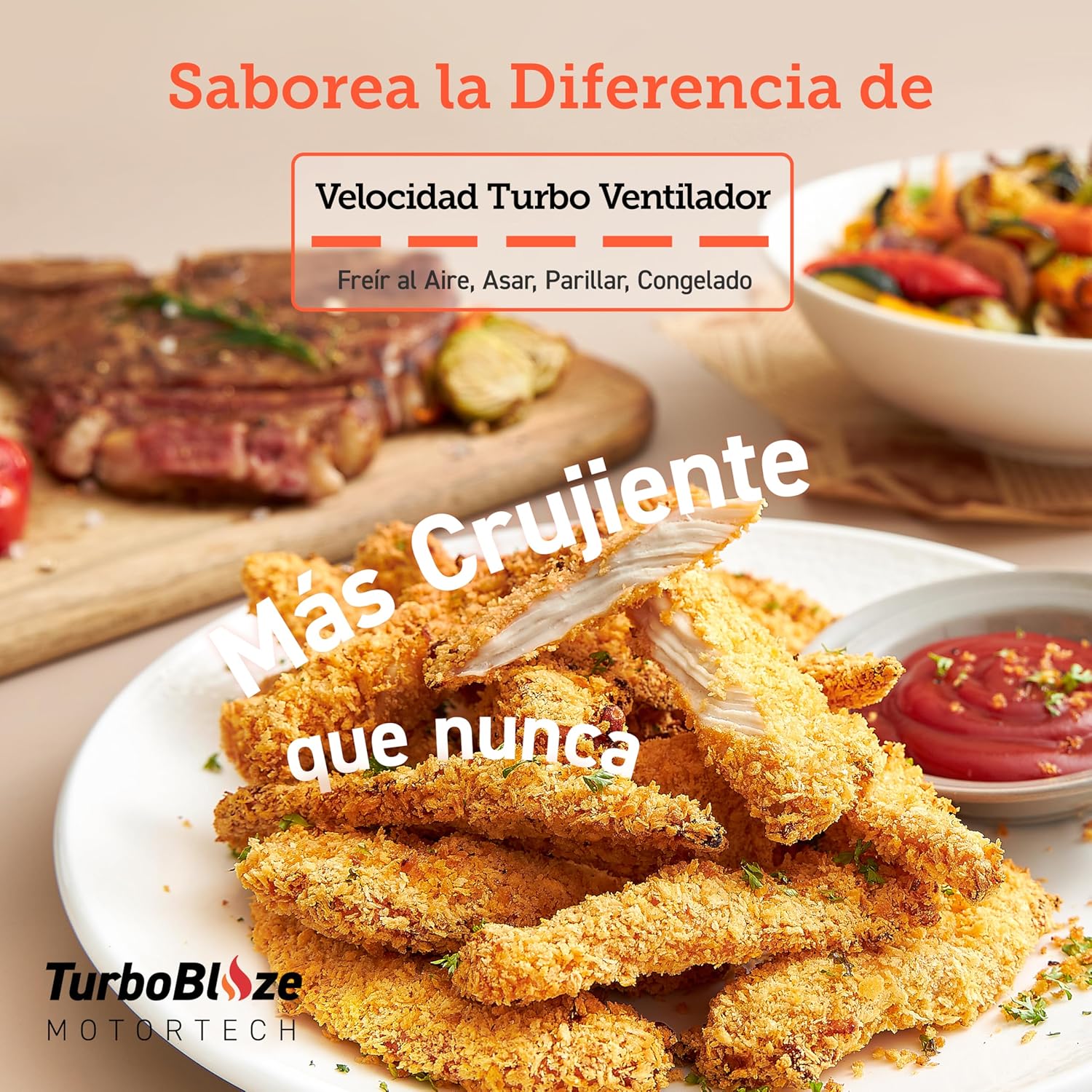 Cosori Turbo Blaze 6L Airfryer, Echte metalen binnenkant, Exclusieve DC-motor, 46% sneller, Temperatuur 30°C tot 230°C, Ideaal voor het braden van vlees, Complete kookprogramma's, Stil 27dB