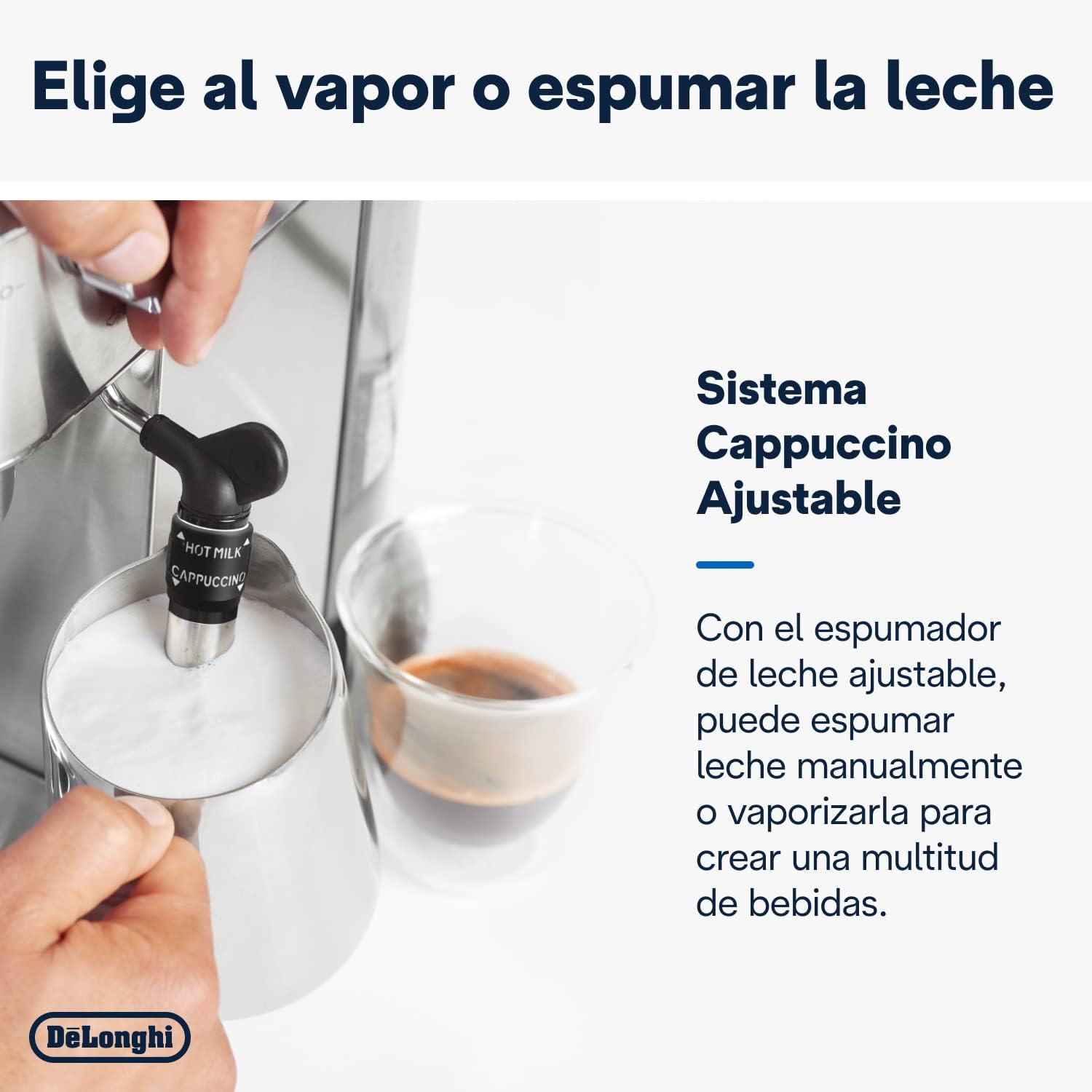 De'Longhi Dedica - RVS pompkoffiezetapparaat voor gemalen koffie of cups, espresso en cappuccino, 1,3 liter reservoir, anti-druppelsysteem, model EC685.M, metaalkleur