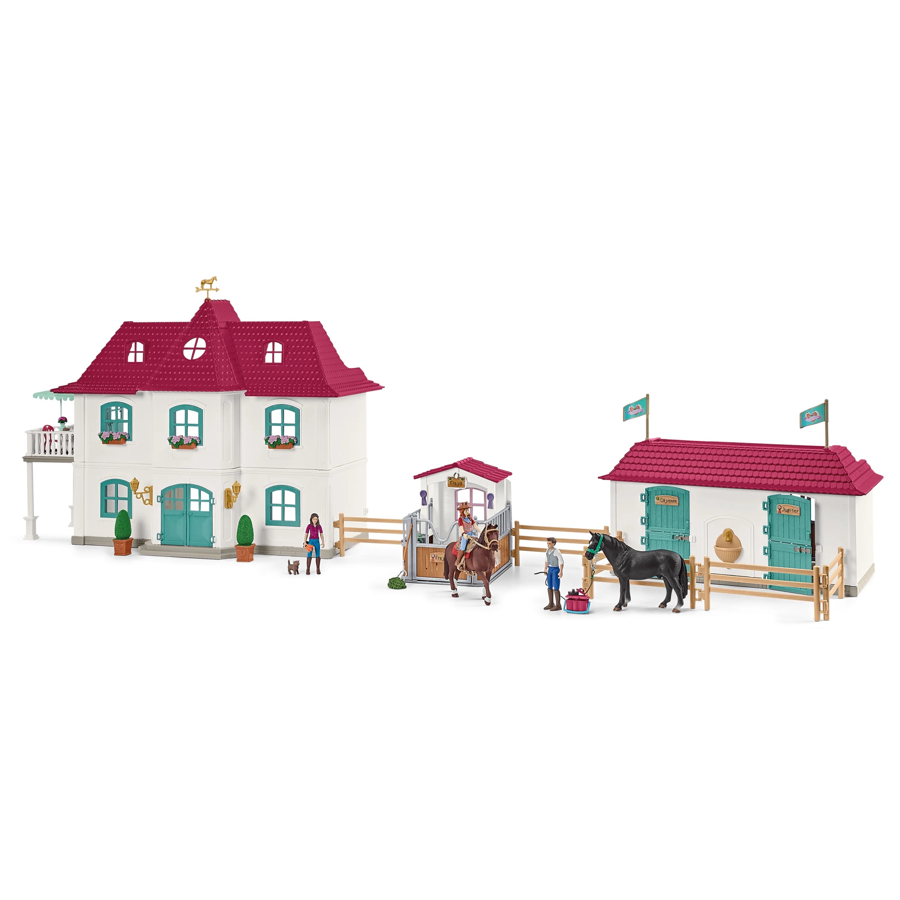 2026 Schleich – Paardenclub: Landhuis en stal aan het meer met accessoires. 192 stuks