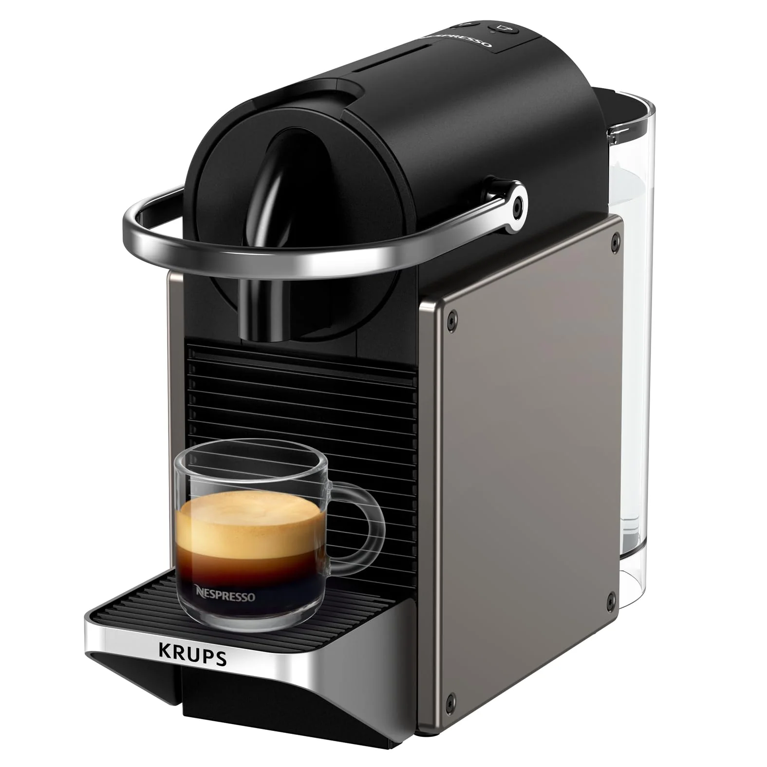 2026 Krups Nespresso Pixie Redesign Capsule Koffiezetapparaat | Espresso en Lungo | Industriële Stijl | Laag Energieverbruik | Automatische Uitschakeling | Verstelbare Lade | Recyclebare Capsules | Model XN306T
