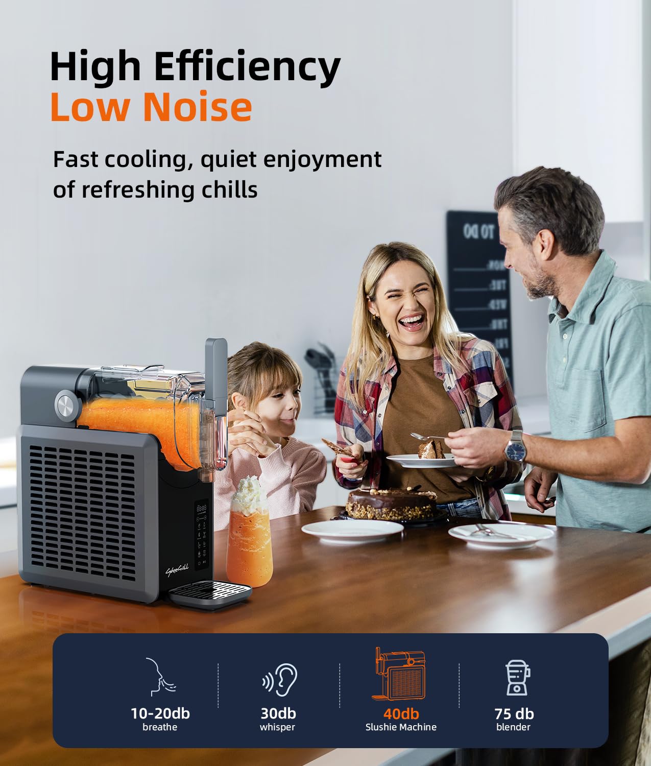 Slushie Maker 2026 met 24-uurs startuitstel en koel houden. Inhoud: 1,9 liter. Automatische frituurfunctie. Bevroren drankenmaker met 5 vooraf ingestelde programma's. Bevroren margarita's, smoothies en meer.