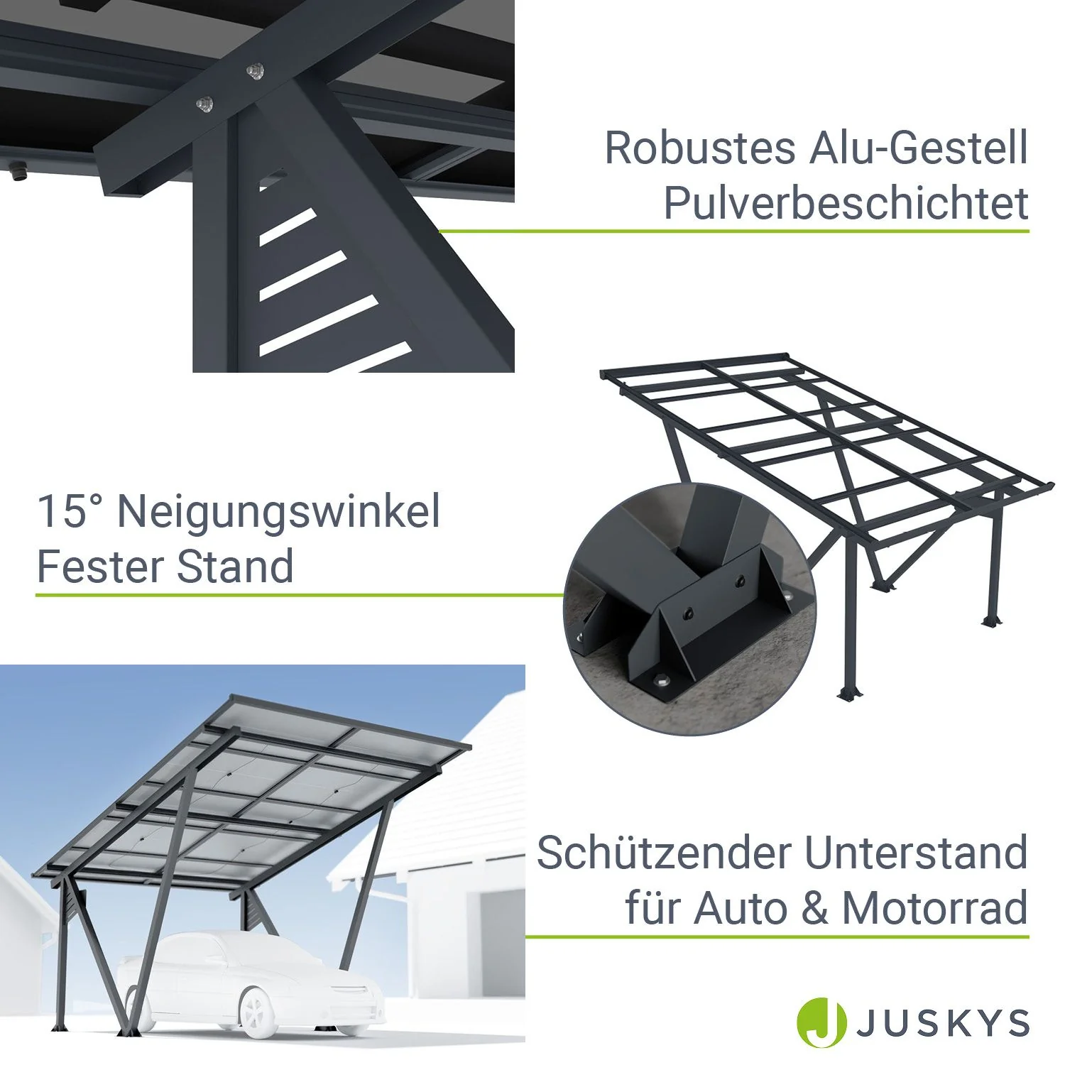 2026 SunLuxe Solar Carport-structuur - 4100 Watt